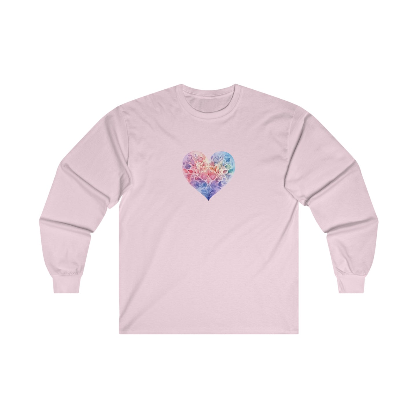 Watercolor Heart Long Sleeve Tee 006
