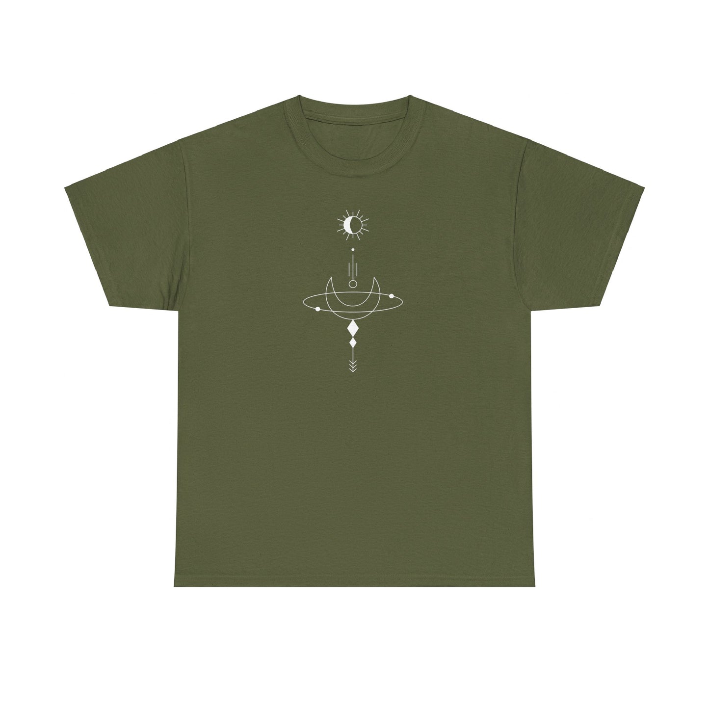 Linear Sun and Moon Short Sleeve Tee