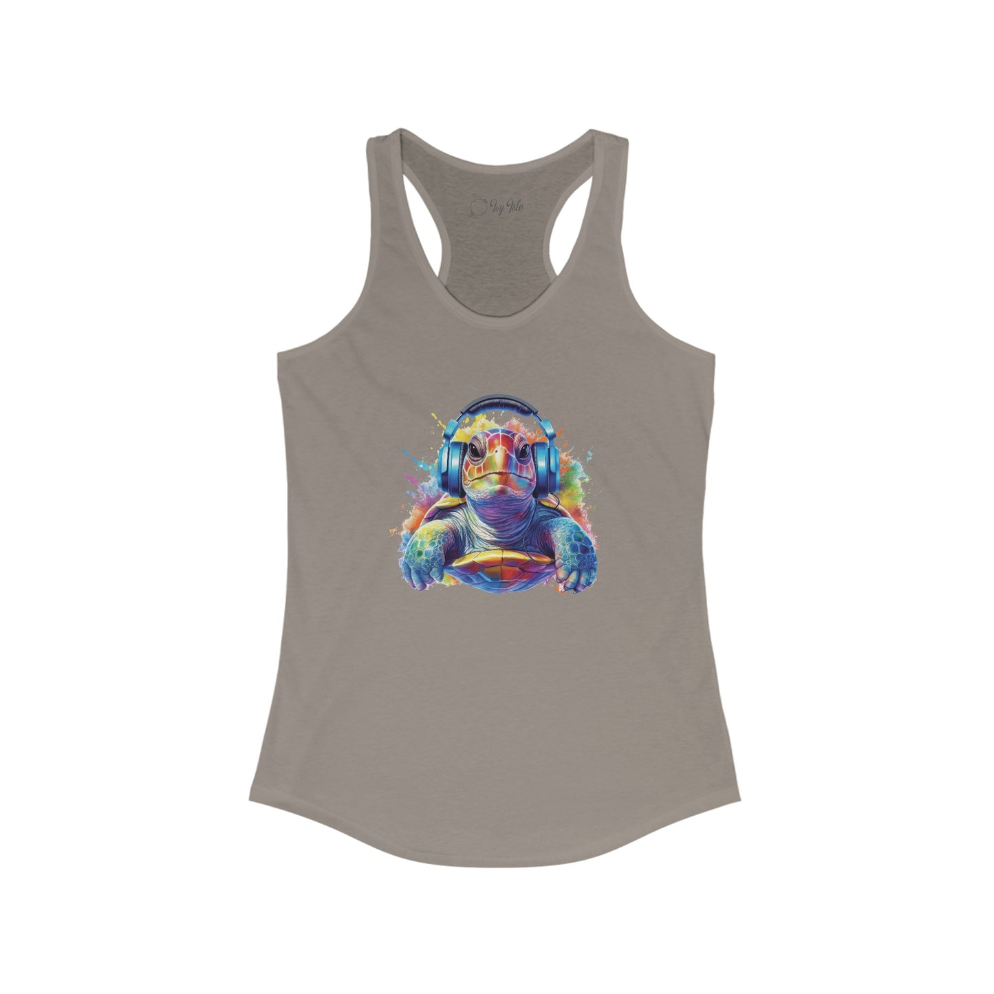 Turtle with Headphones Racerback Tank