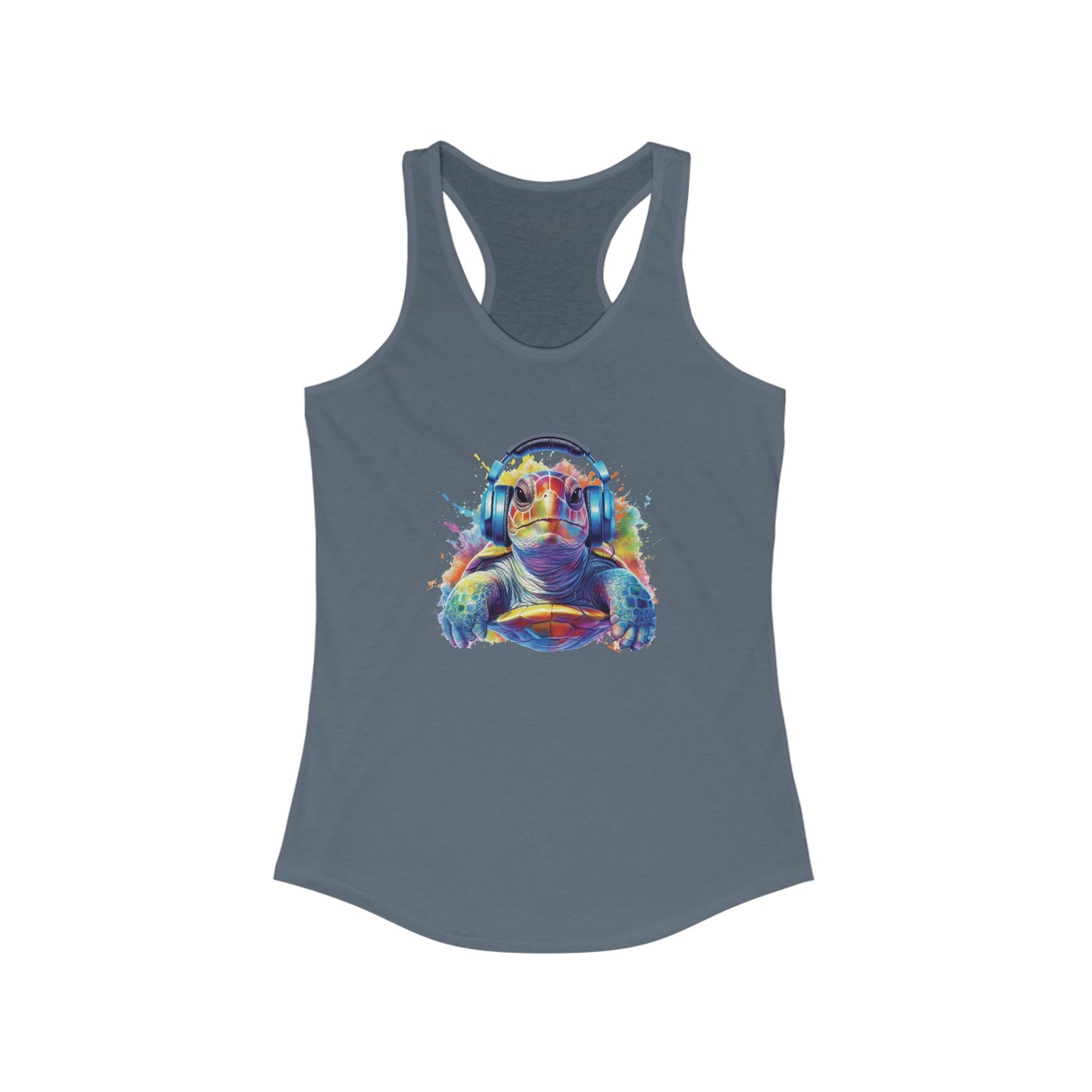 Turtle with Headphones Racerback Tank