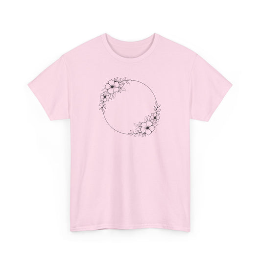 Double Large Flower Circle Short Sleeve Tee