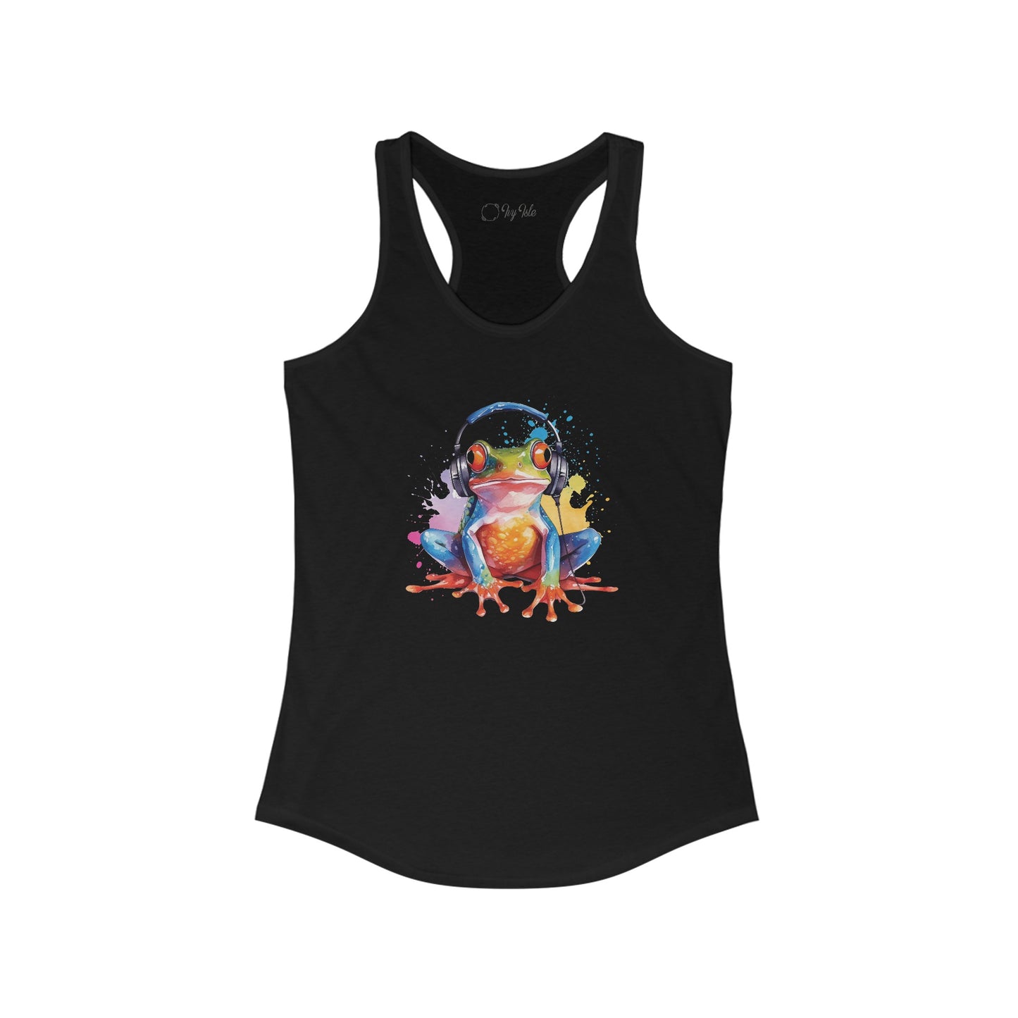 Frog with Headphones Racerback Tank