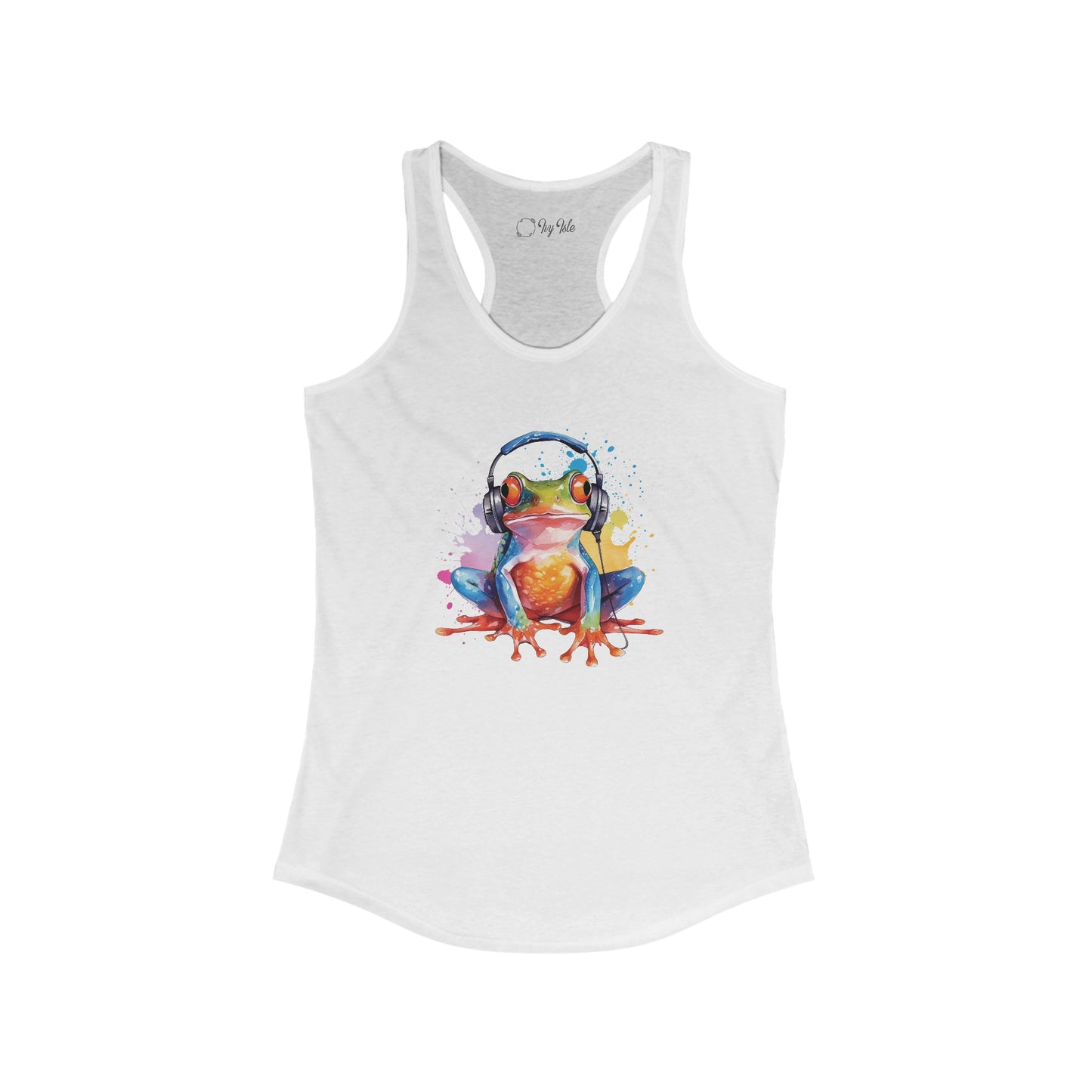Frog with Headphones Racerback Tank