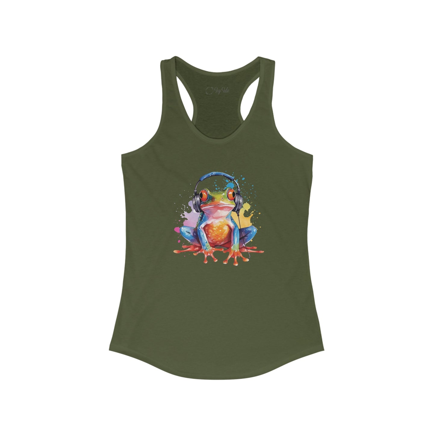 Frog with Headphones Racerback Tank