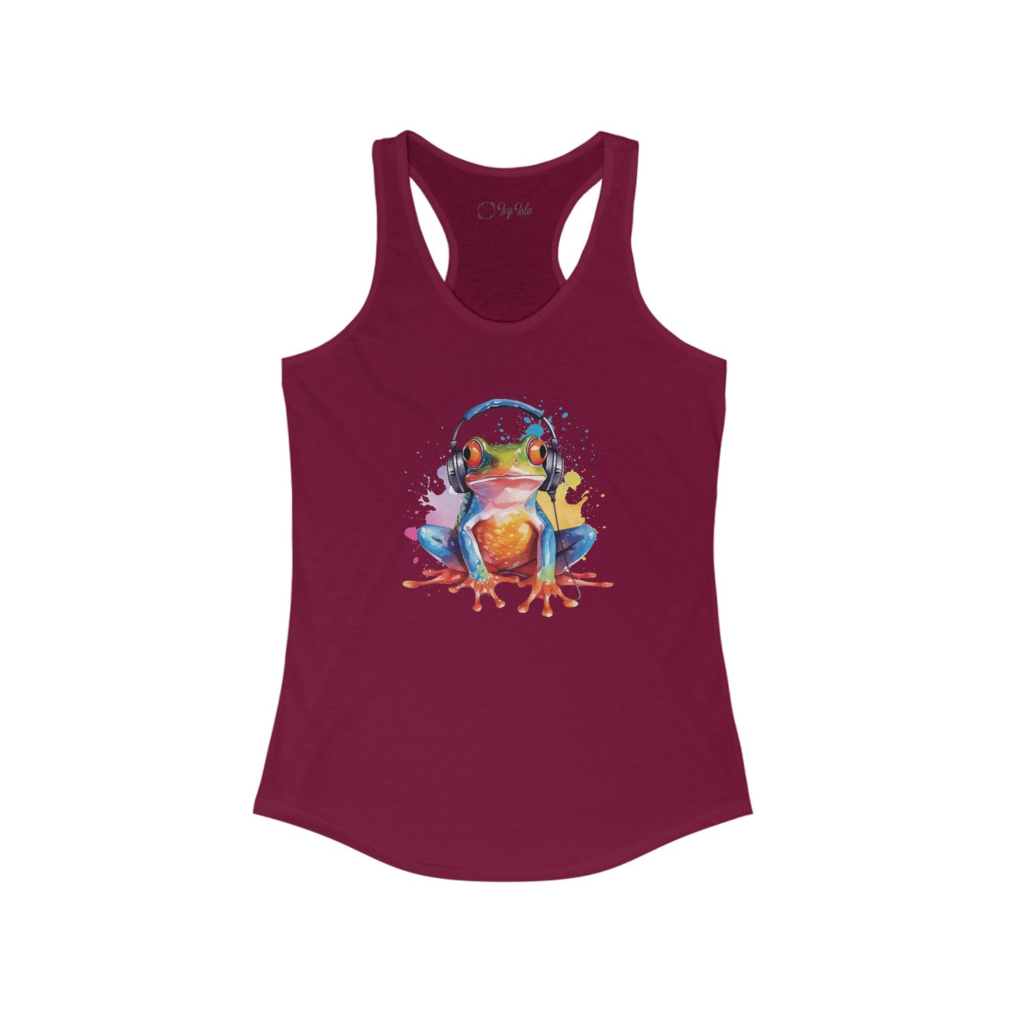 Frog with Headphones Racerback Tank