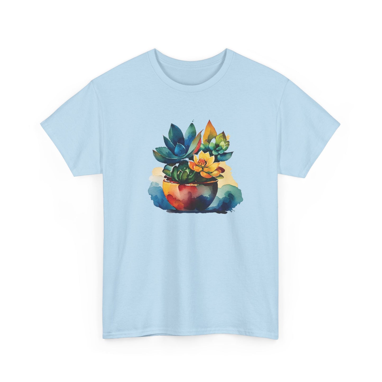 Watercolor Succulent Short Sleeve Tee
