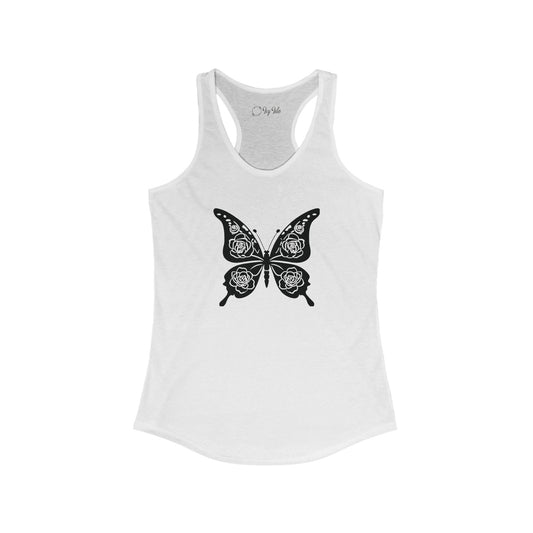 Butterfly with Roses Racerback Tank