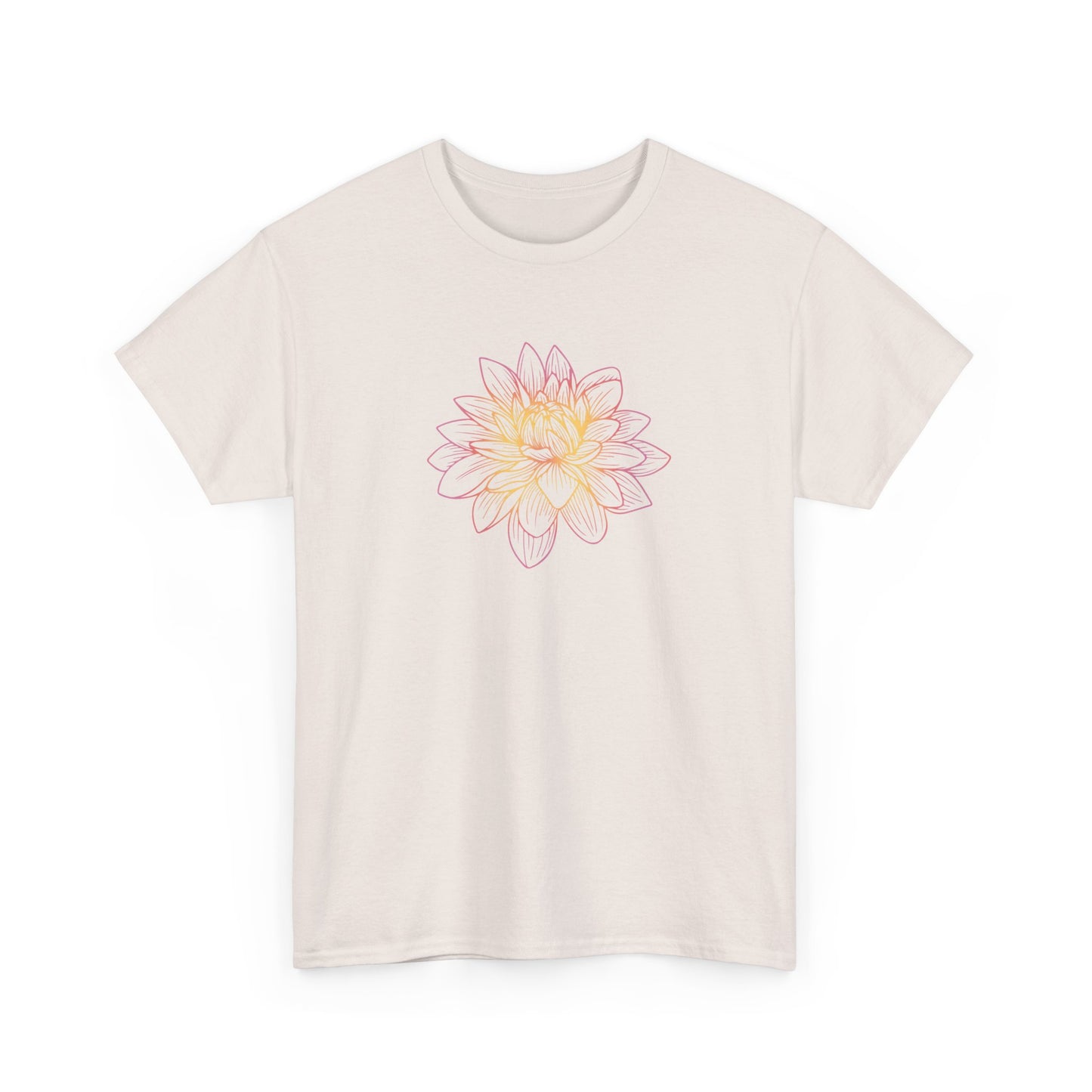 Colorful Lotus Outline Short Sleeve Tee