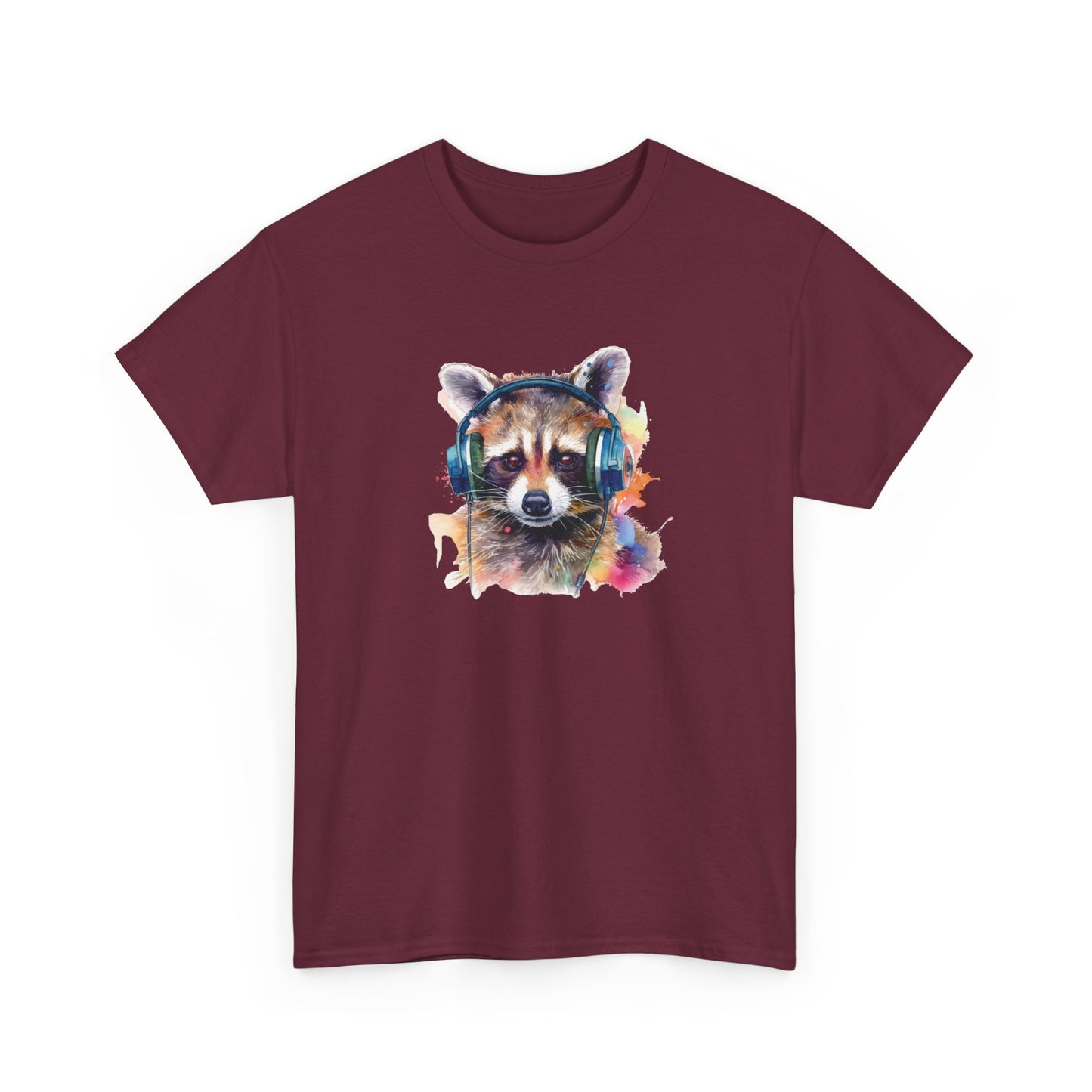 Raccoon with Headphones Short Sleeve Tee