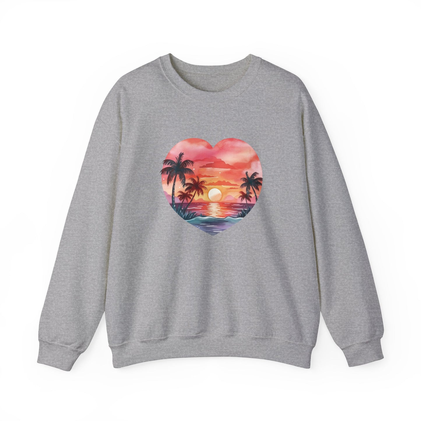 Retro Beach Sunset Heart Sweatshirt