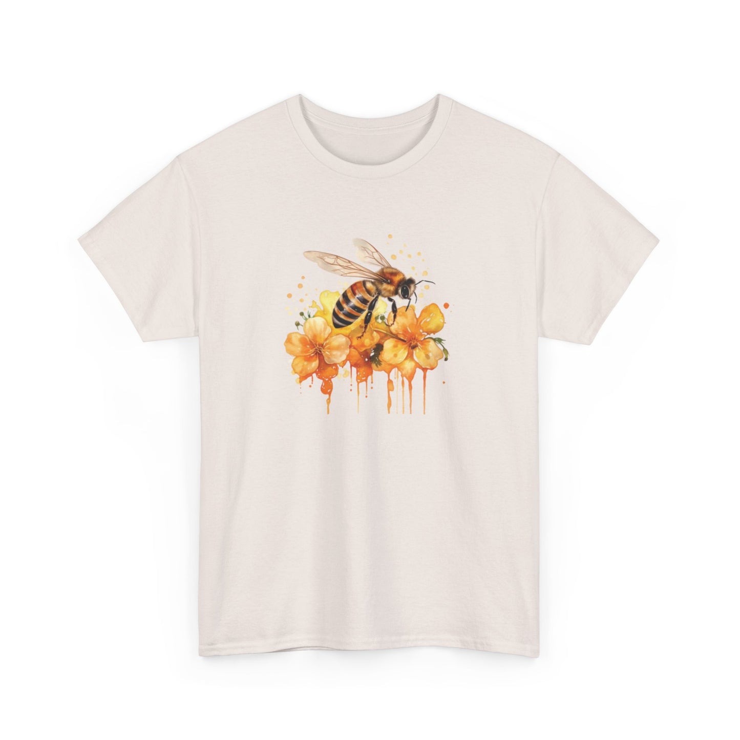 Watercolor Bee and Flowers Short Sleeve Tee
