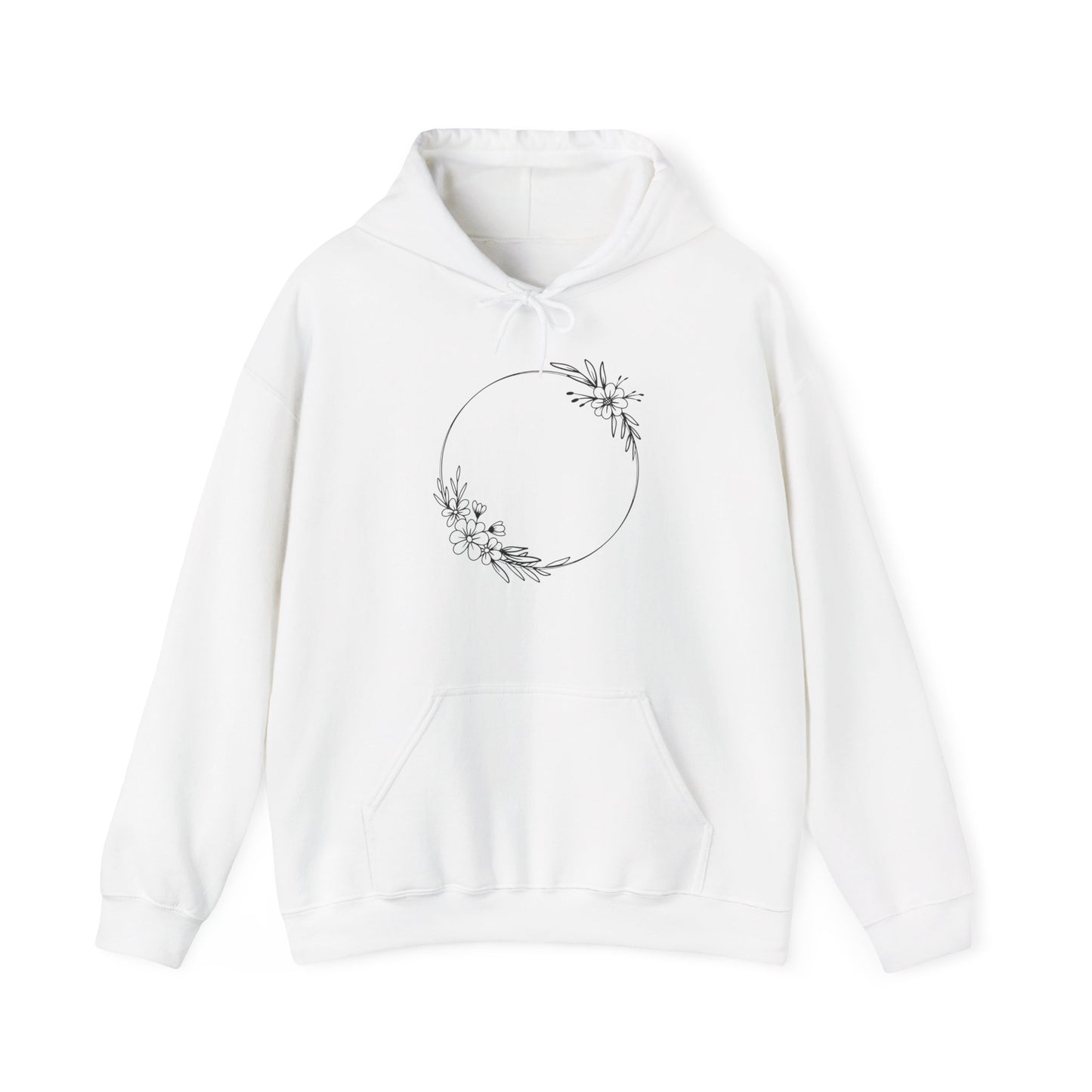 Double Floral Circle Hooded Sweatshirt