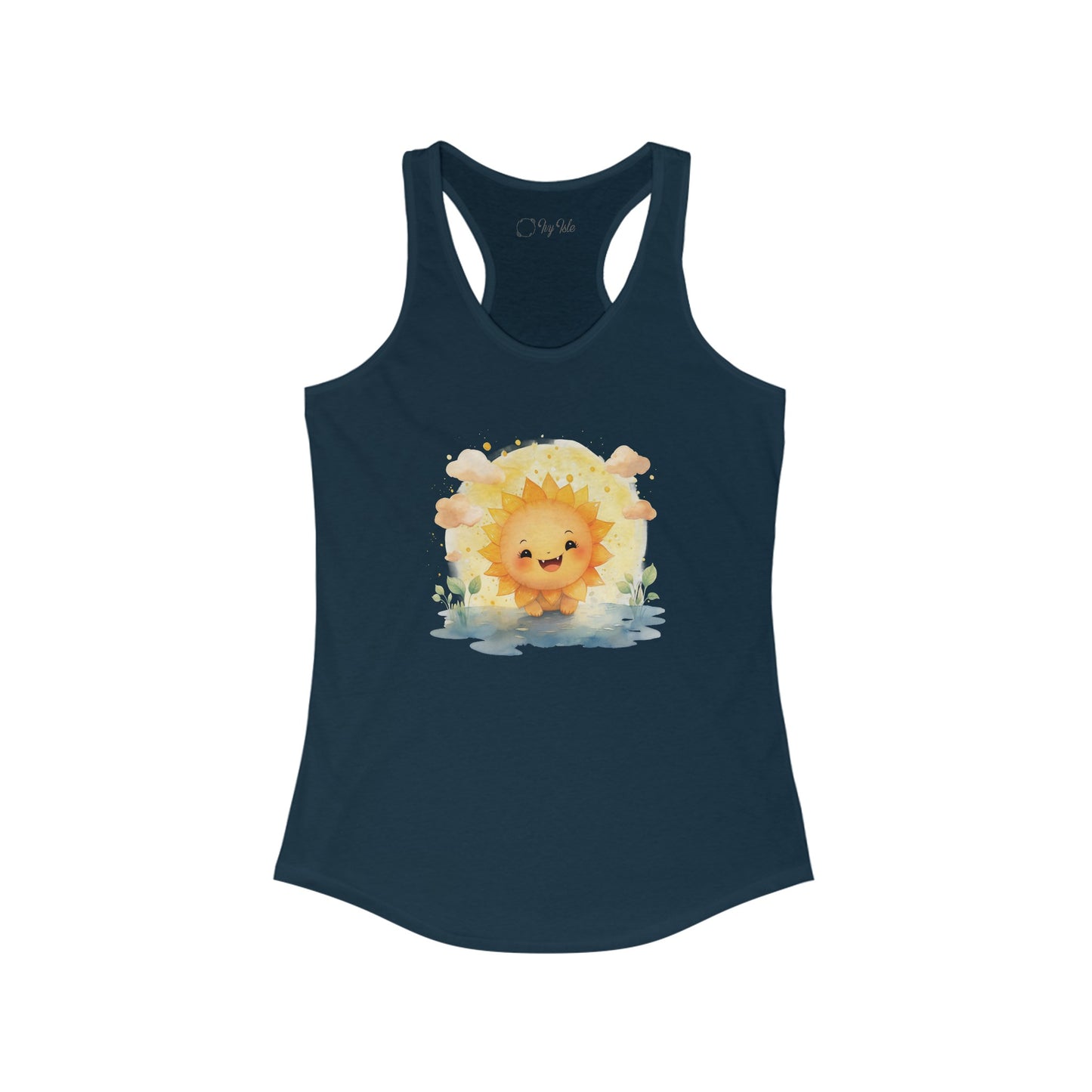 Cute Watercolor Sun Racerback Tank