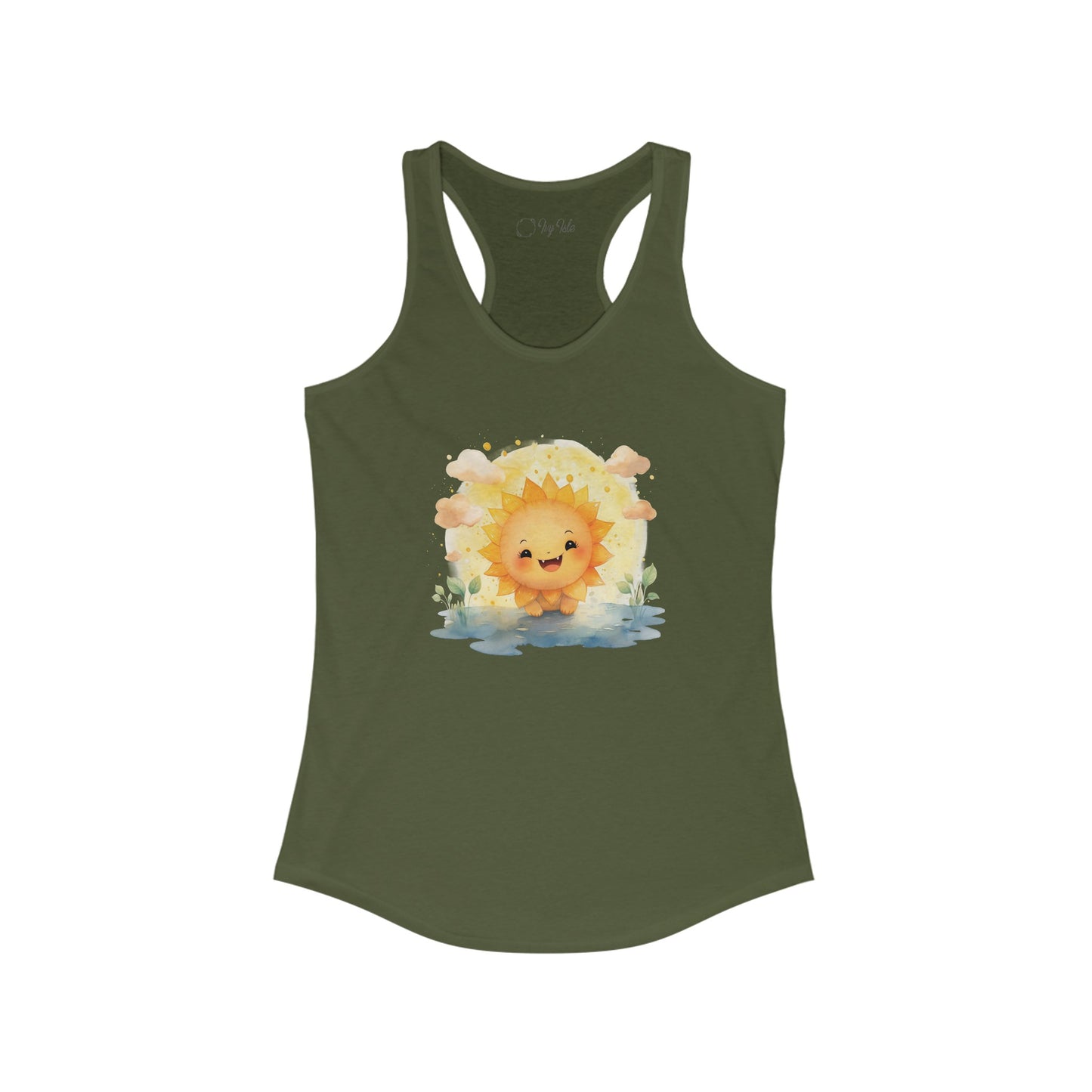 Cute Watercolor Sun Racerback Tank