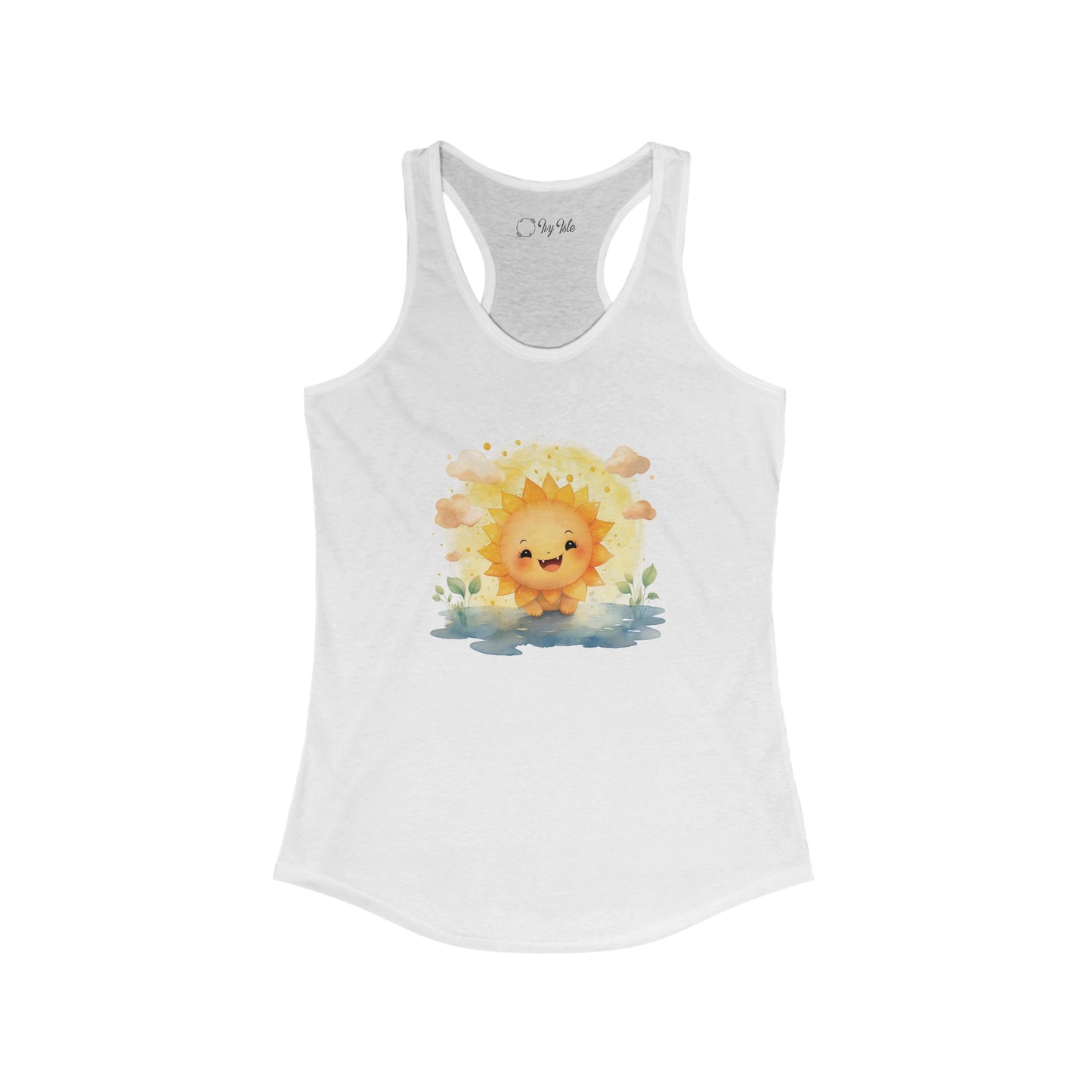 Cute Watercolor Sun Racerback Tank