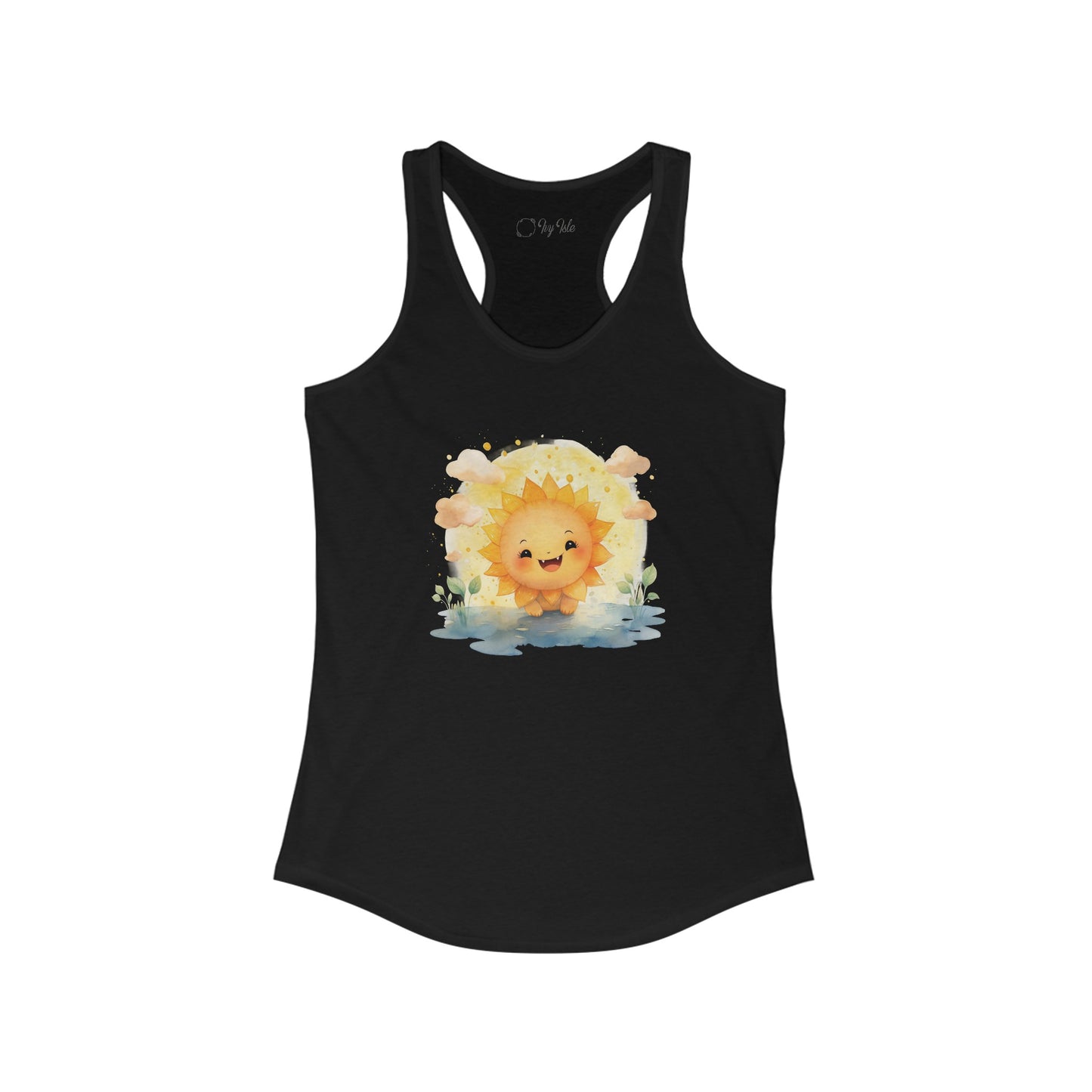 Cute Watercolor Sun Racerback Tank