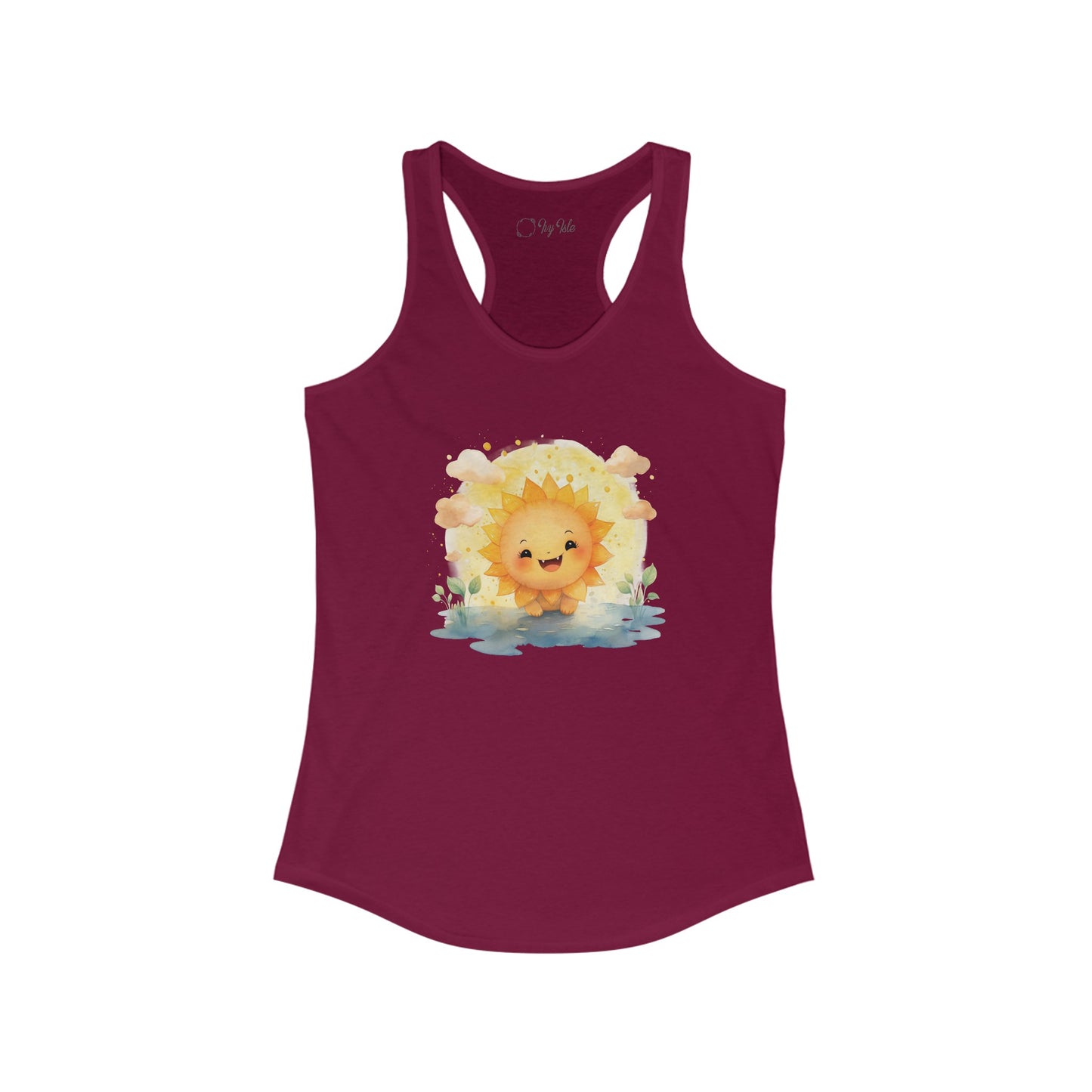 Cute Watercolor Sun Racerback Tank