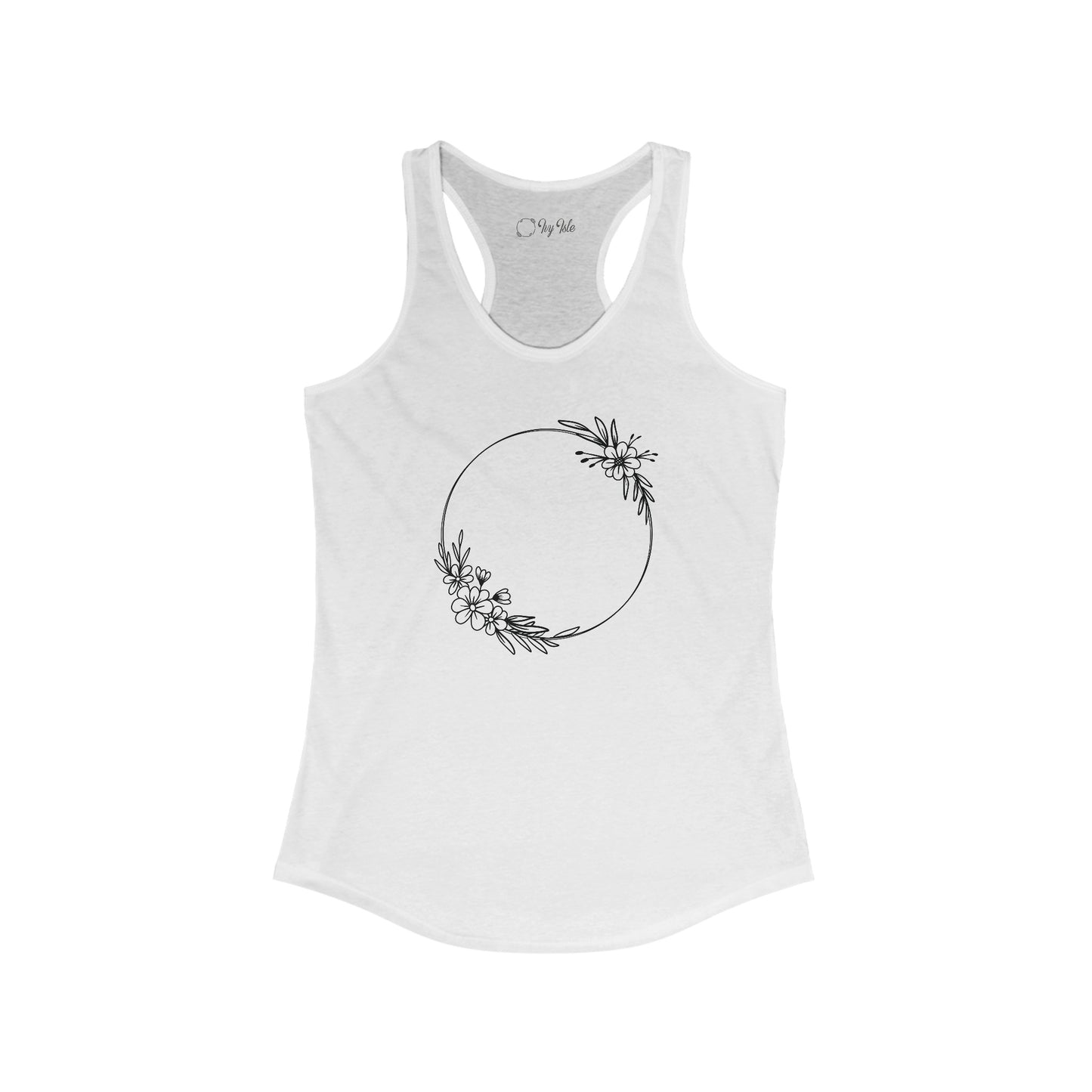 Double Floral Circle Racerback Tank