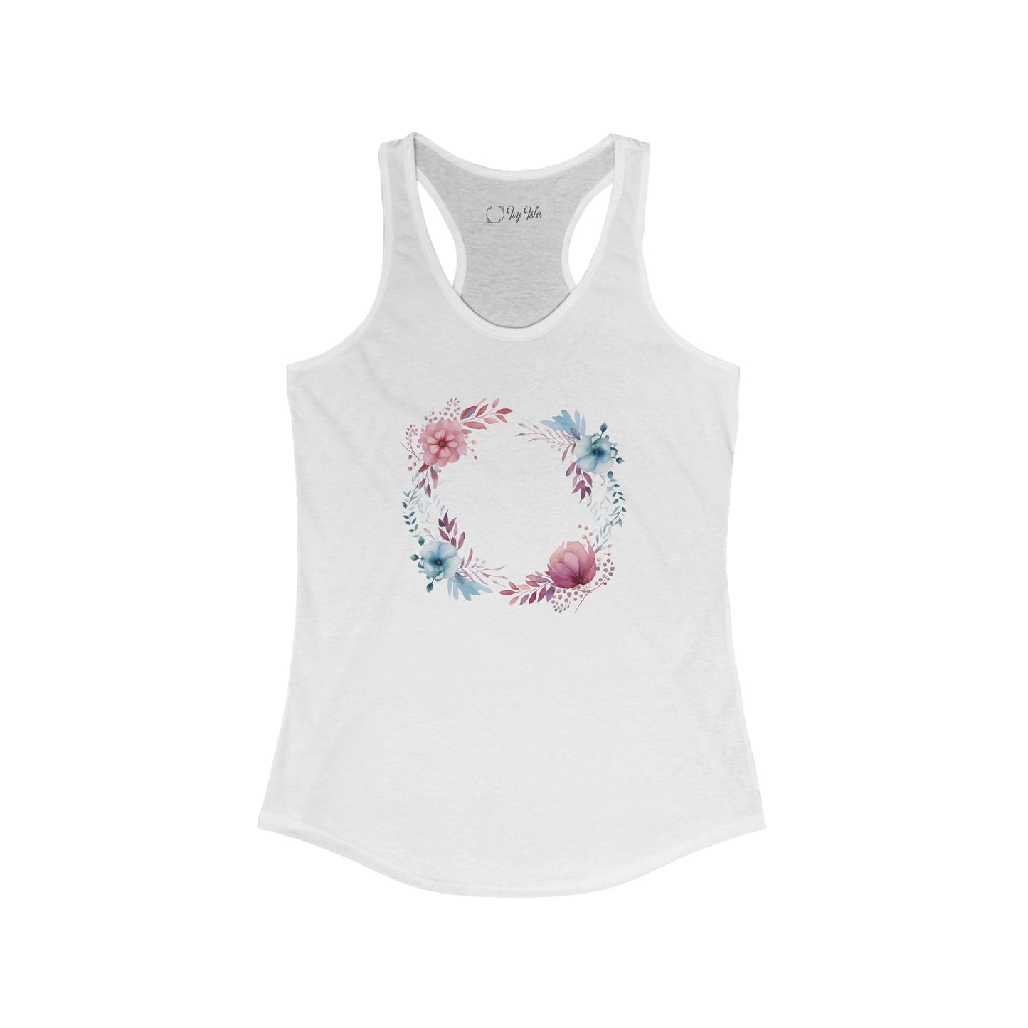 Watercolor Flowers Circle Racerback Tank