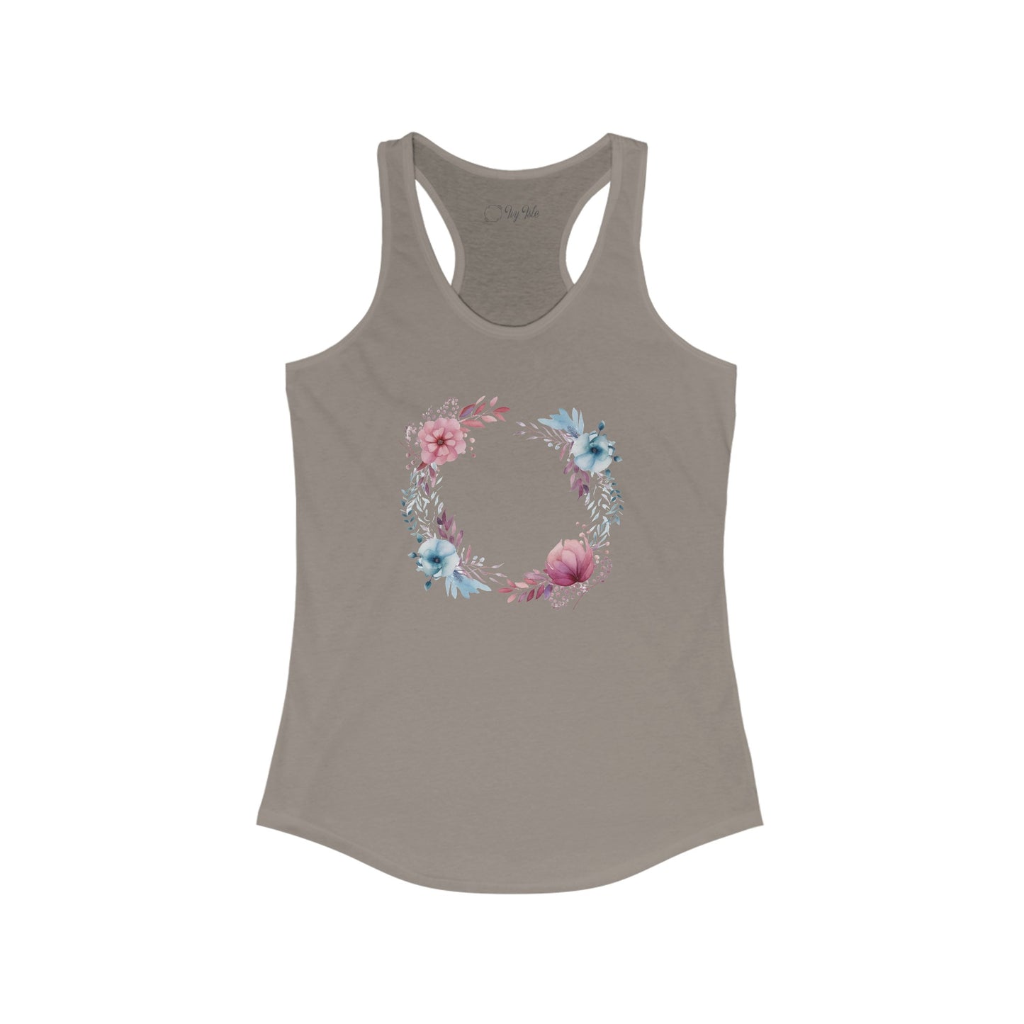 Watercolor Flowers Circle Racerback Tank