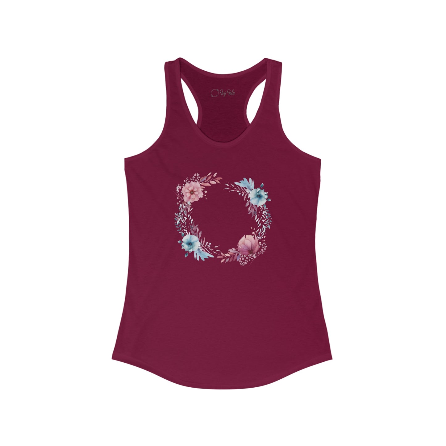 Watercolor Flowers Circle Racerback Tank