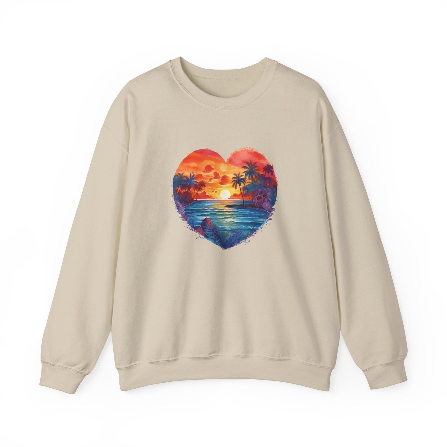 Painted Beach Sunset Heart Sweatshirt