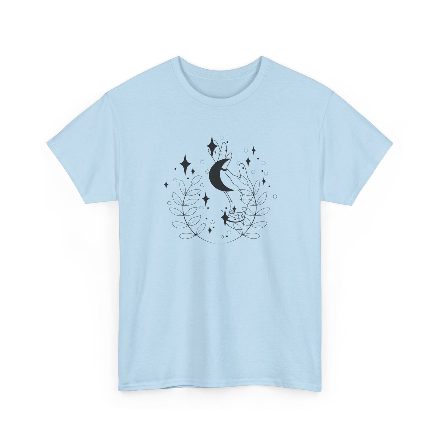 Crescent Moon and Leaves Short Sleeve Tee