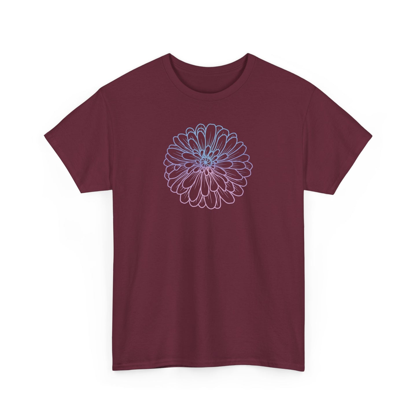 Colorful Flower Outline Short Sleeve Tee