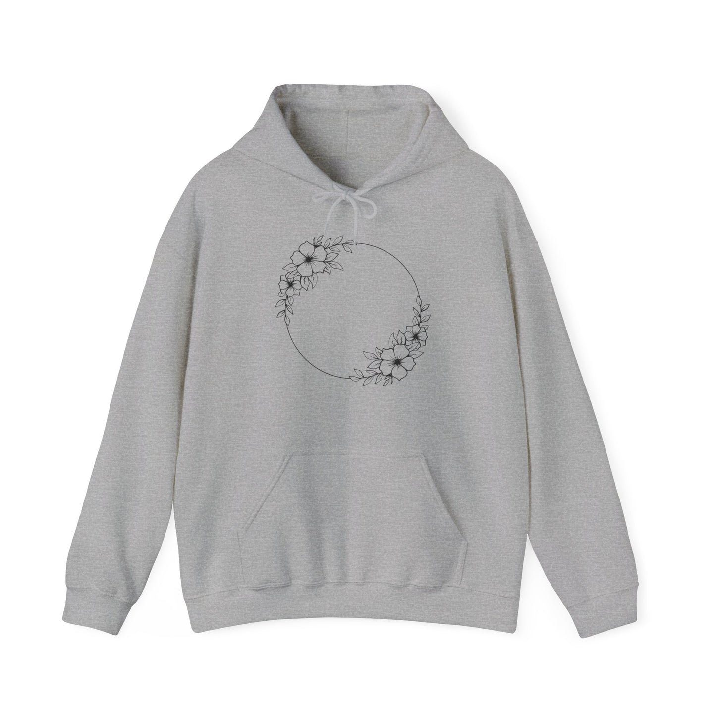 Double Large Flower Circle Hooded Sweatshirt