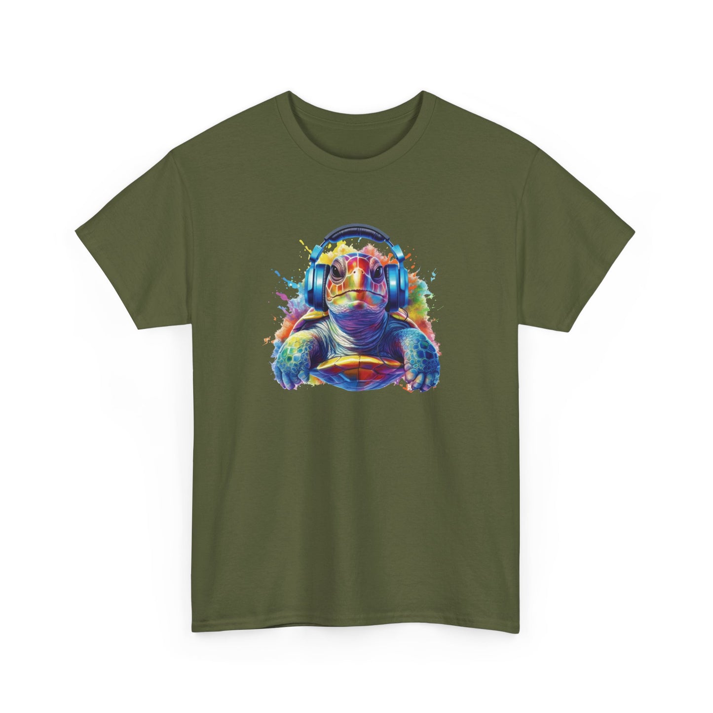 Turtle with Headphones Short Sleeve Tee