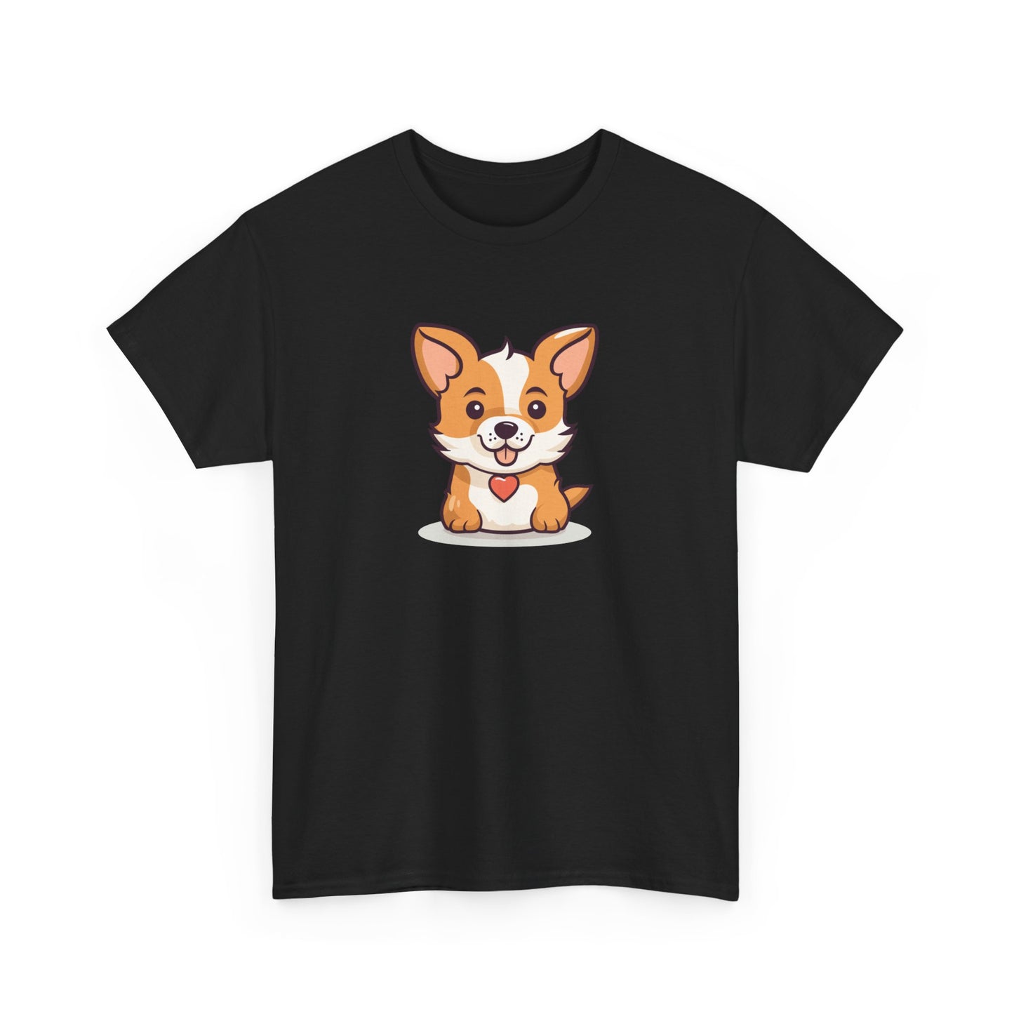 Cute Dog with Heart Short Sleeve Tee