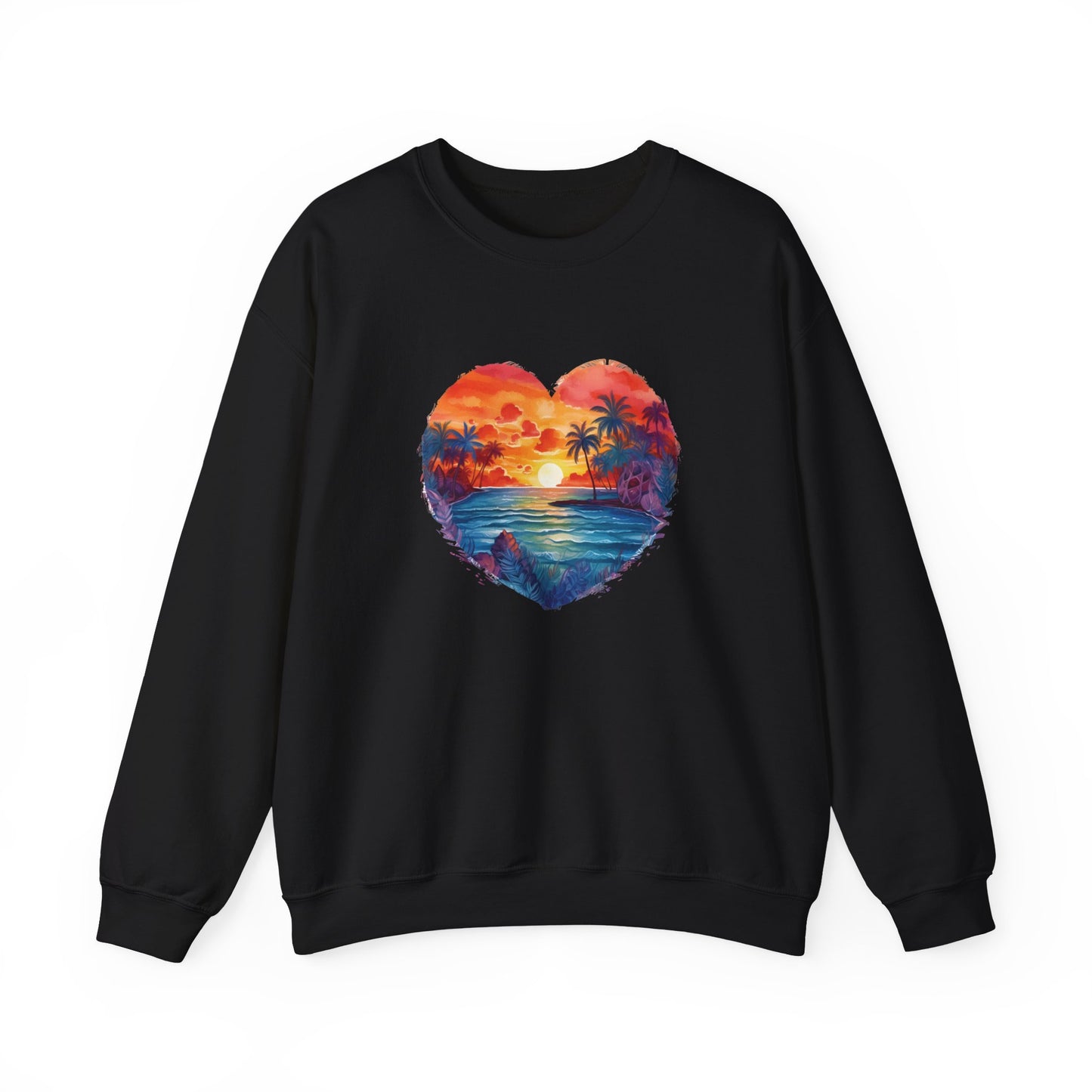 Painted Beach Sunset Heart Sweatshirt
