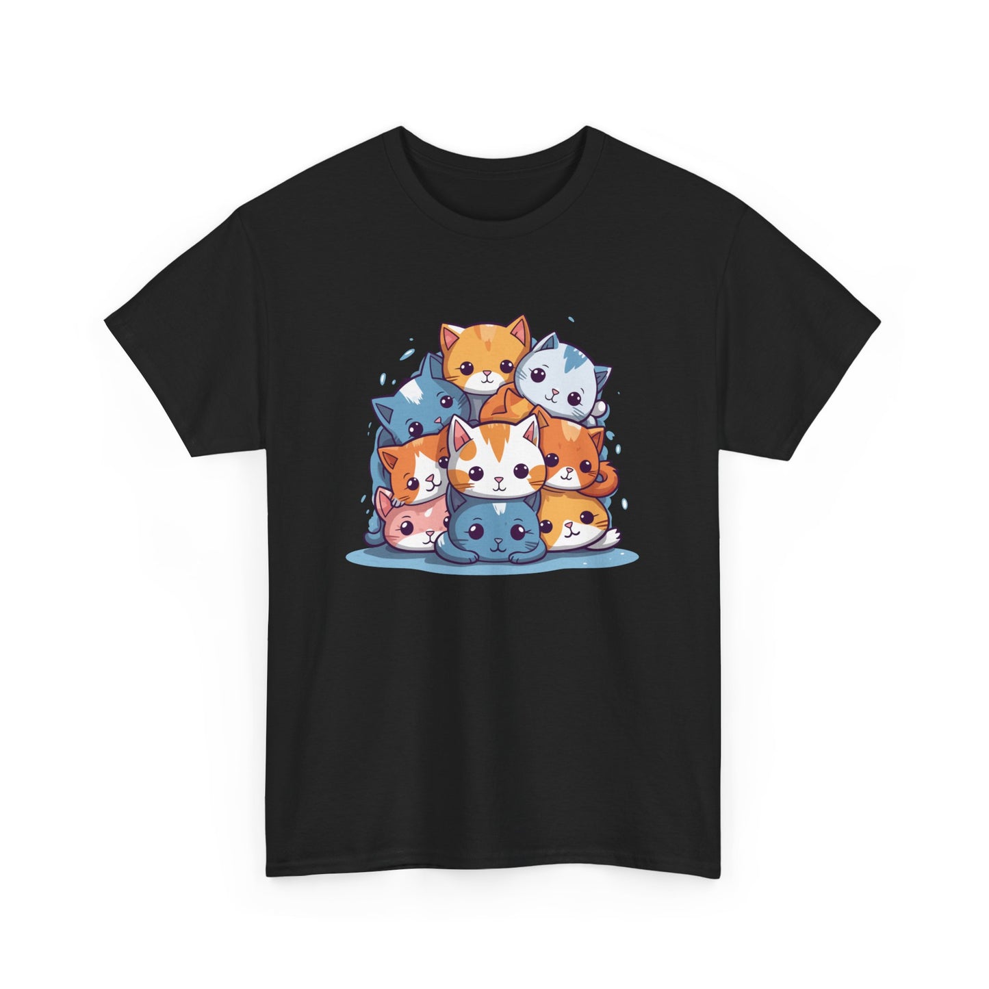 Cute Cat Pile Short Sleeve Tee
