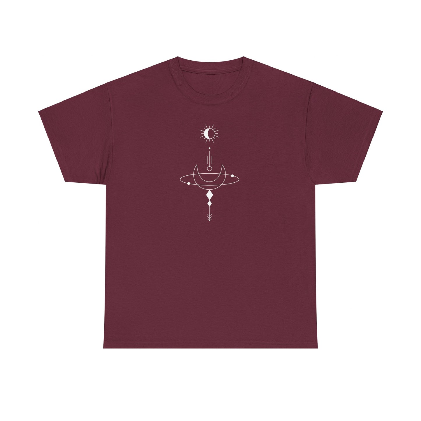 Linear Sun and Moon Short Sleeve Tee