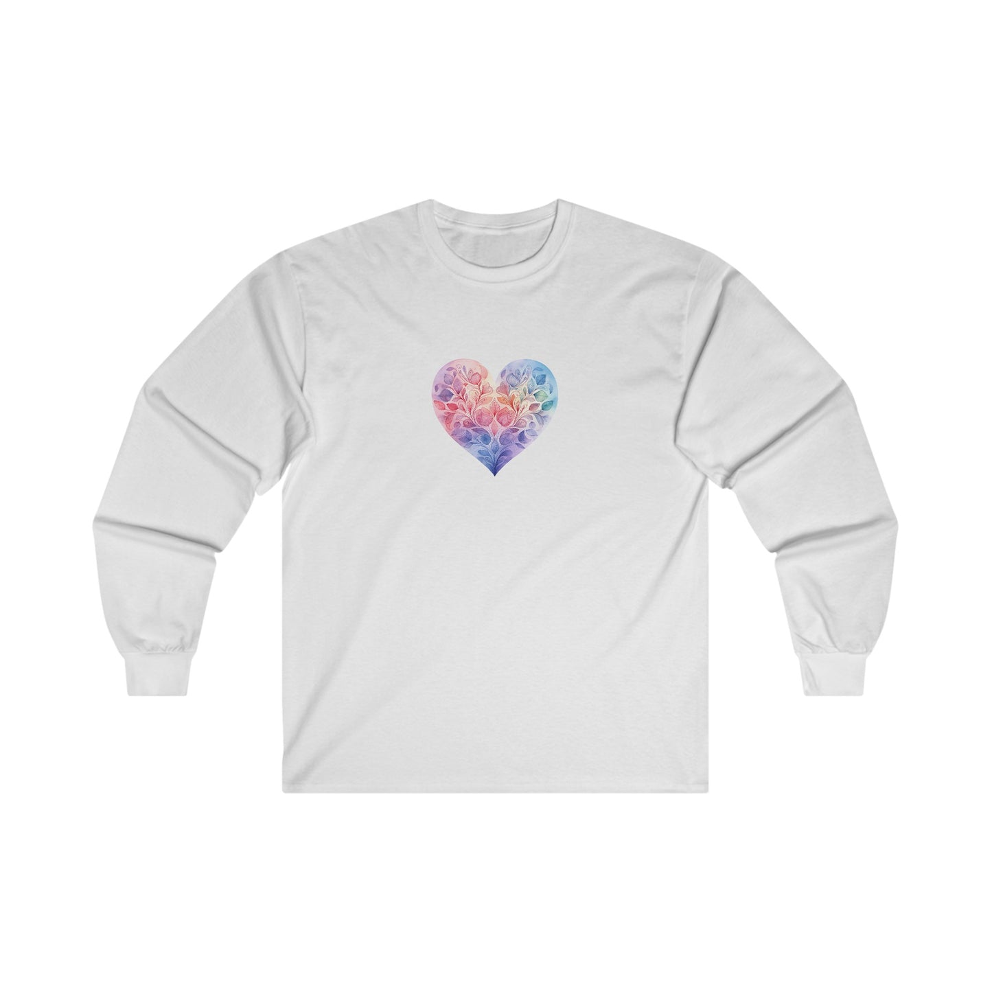Watercolor Heart Long Sleeve Tee 006