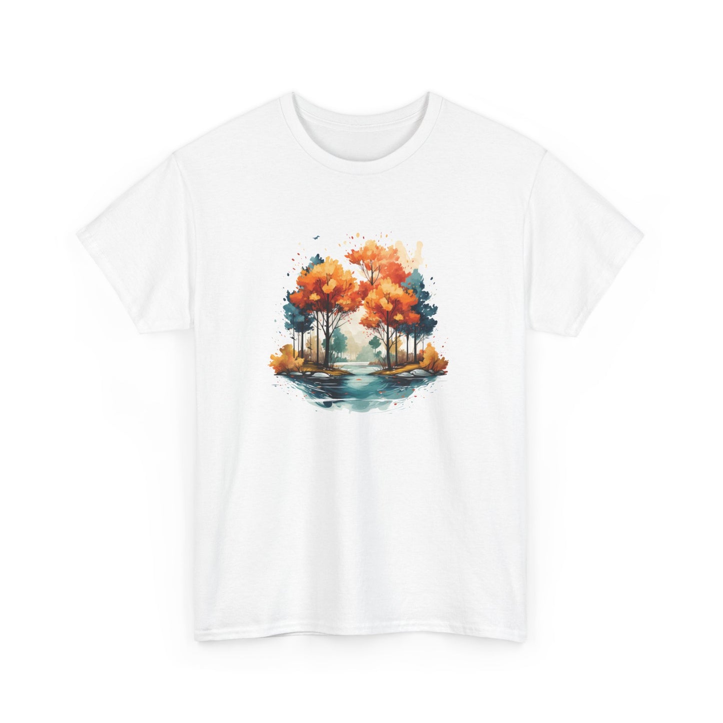 Autumn River Watercolor Short Sleeve Tee