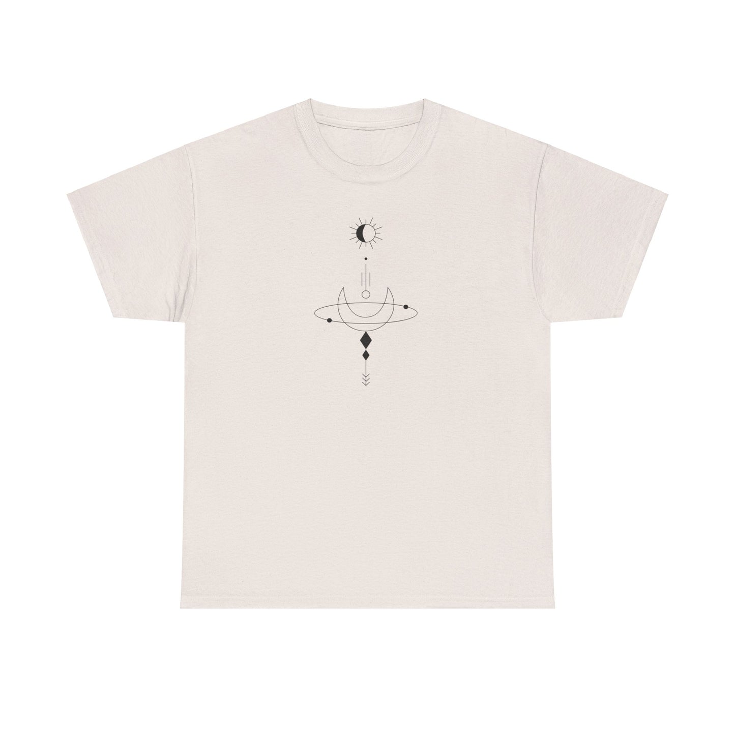 Linear Sun and Moon Short Sleeve Tee