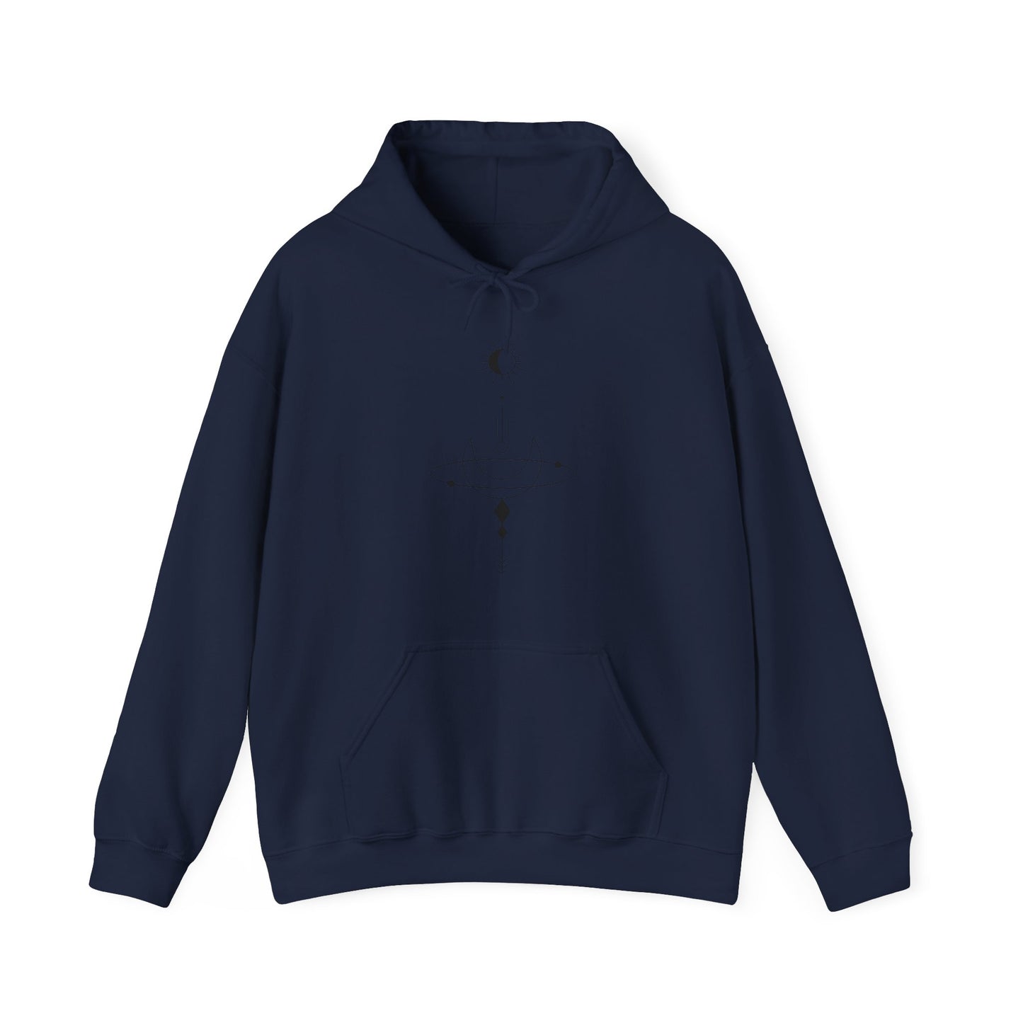 Linear Sun and Moon Hooded Sweatshirt