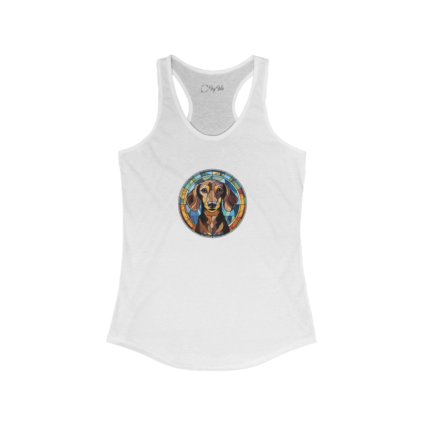 Stained Glass Dachshund Racerback Tank
