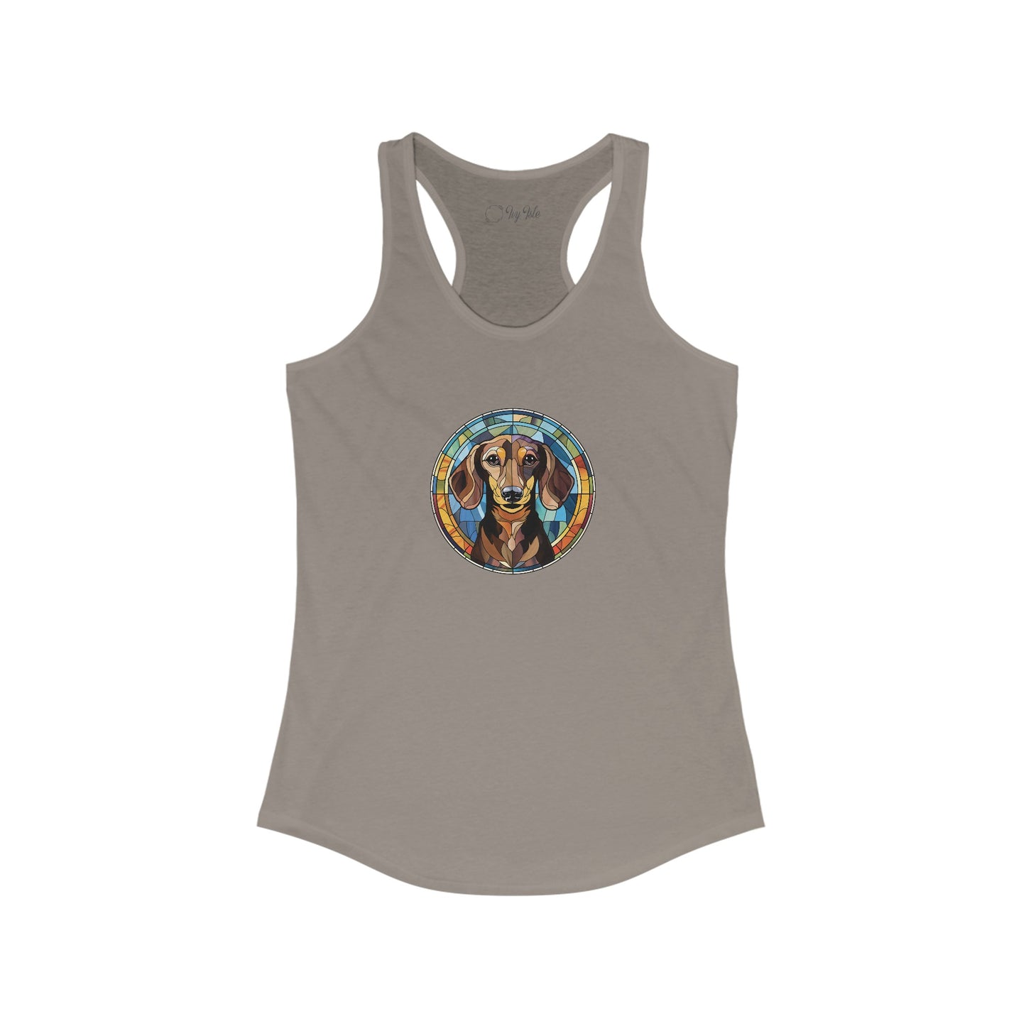 Stained Glass Dachshund Racerback Tank
