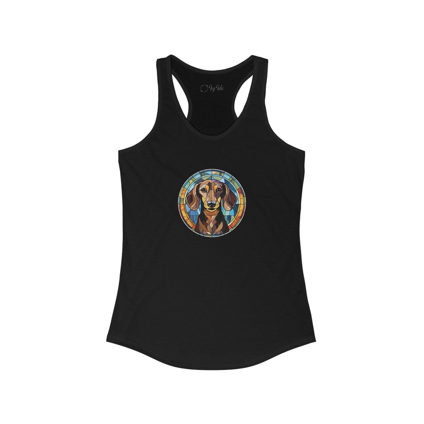 Stained Glass Dachshund Racerback Tank