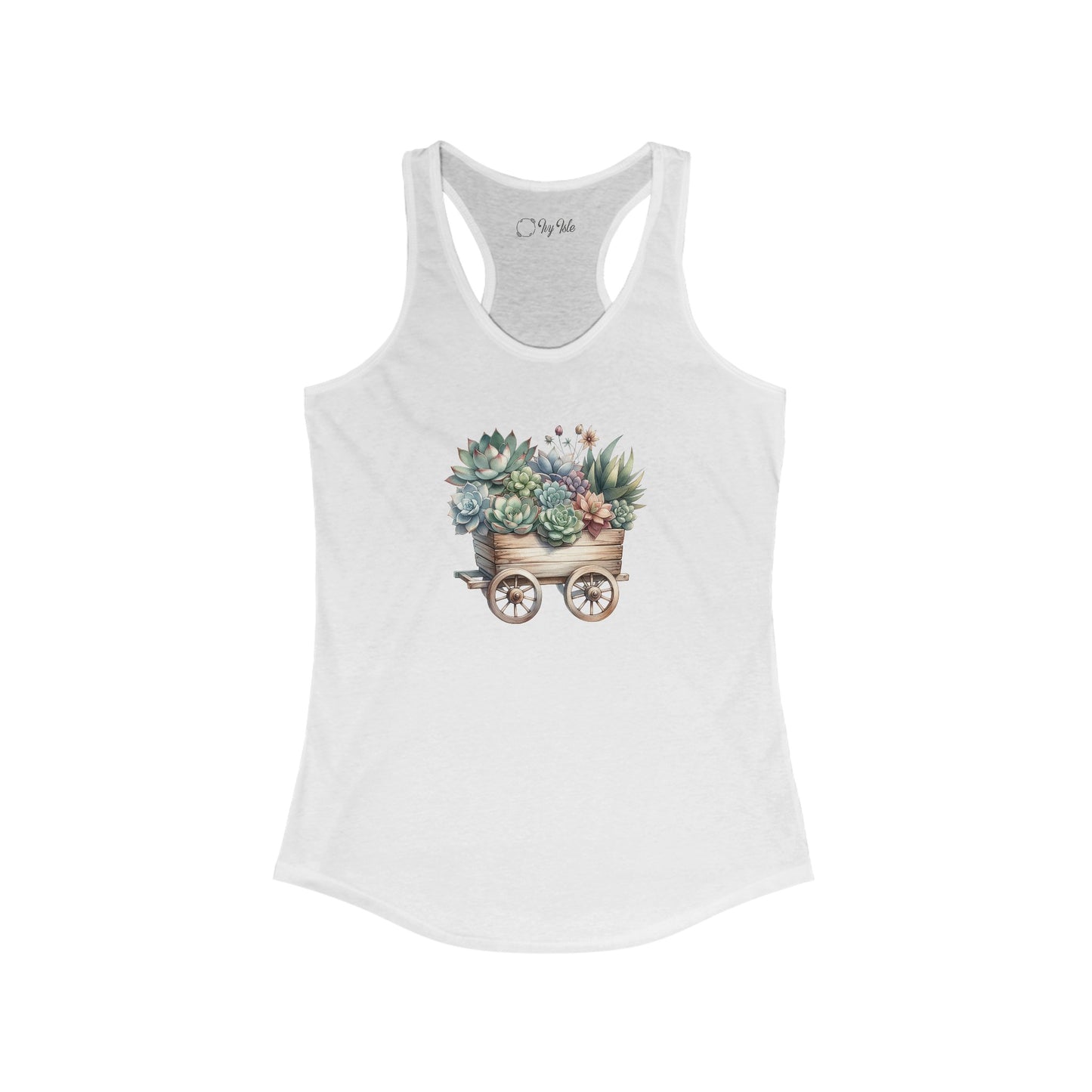 Succulent Wheelbarrow Racerback Tank