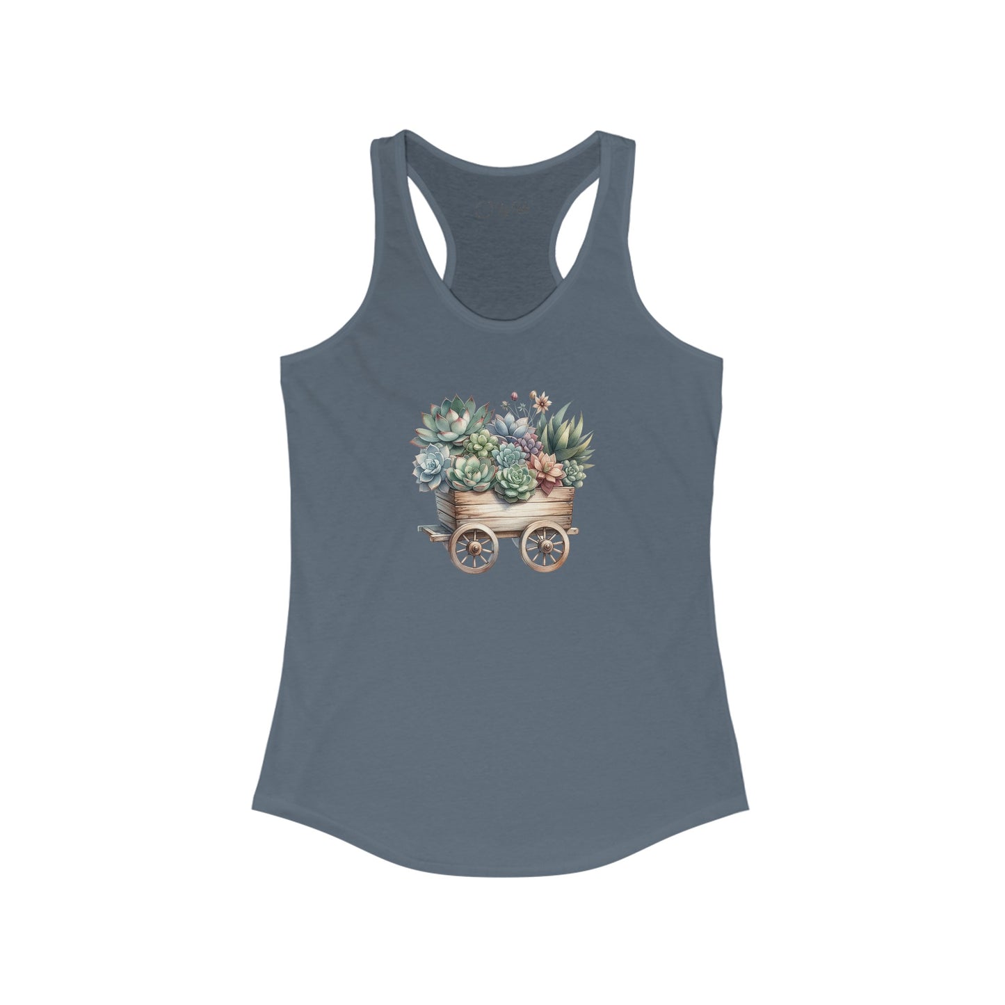 Succulent Wheelbarrow Racerback Tank