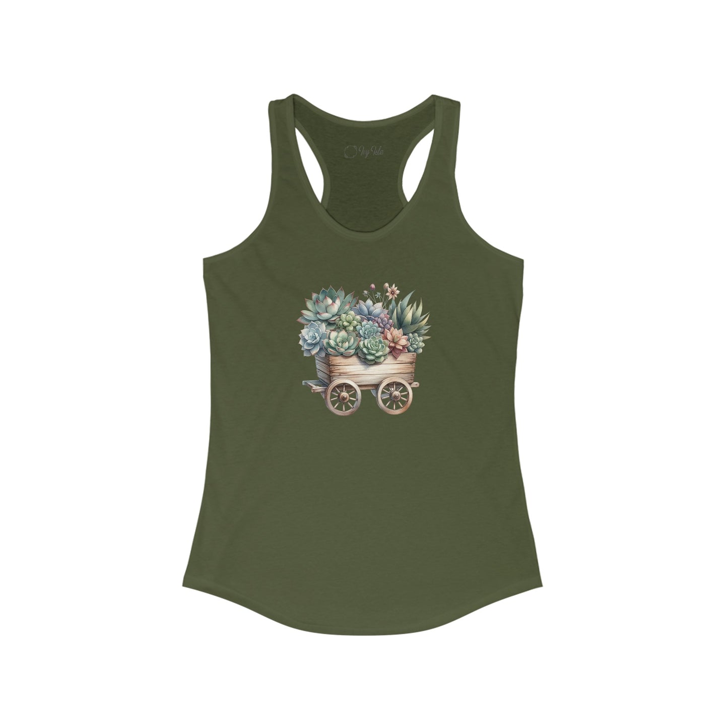Succulent Wheelbarrow Racerback Tank