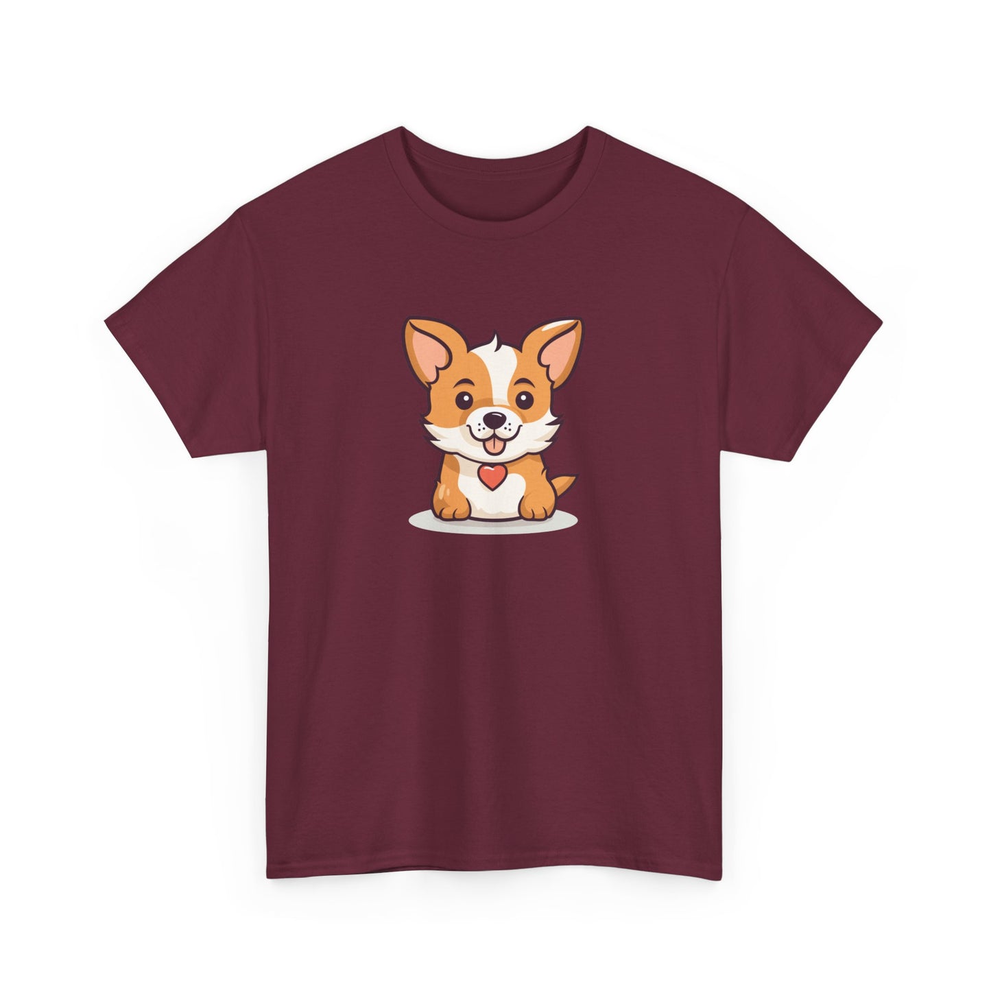 Cute Dog with Heart Short Sleeve Tee
