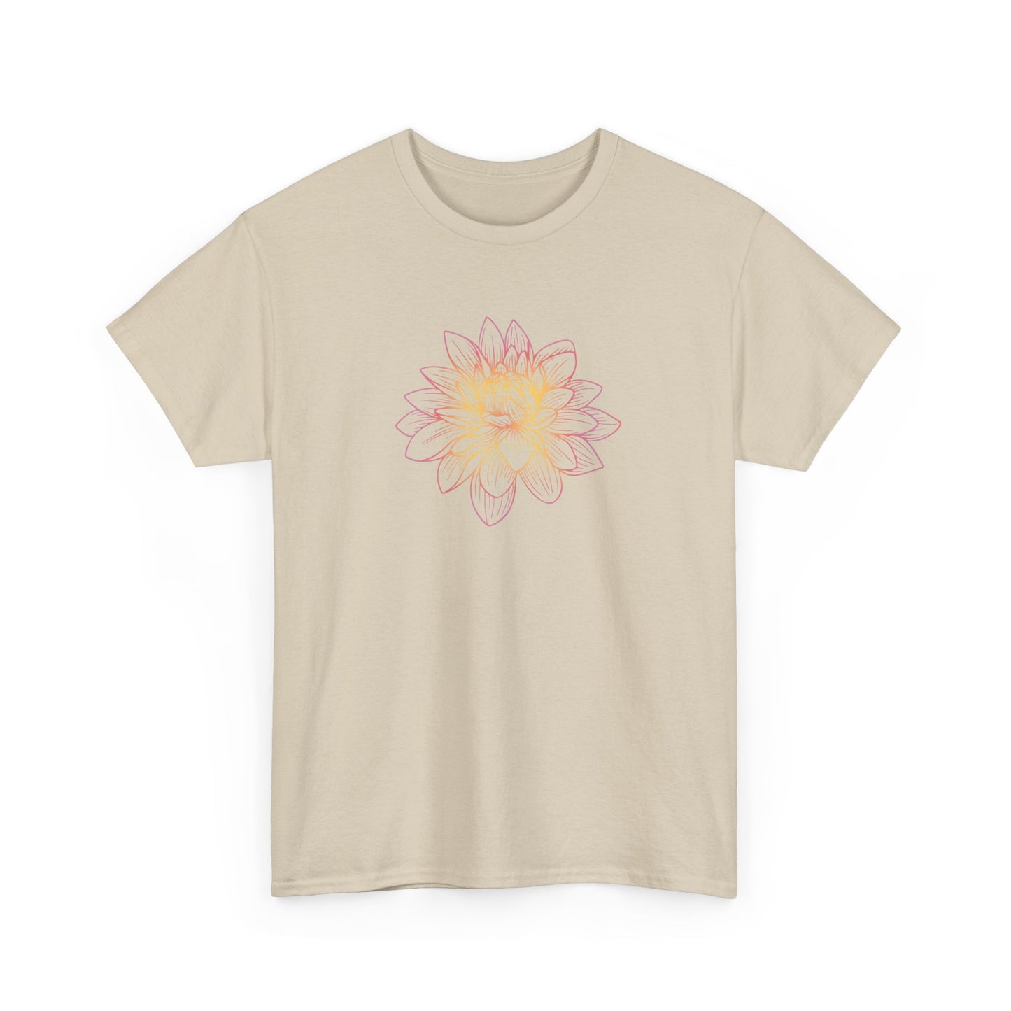 Colorful Lotus Outline Short Sleeve Tee