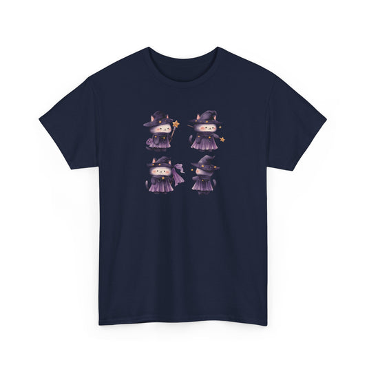 Cute Witch Cat Set Short Sleeve Tee