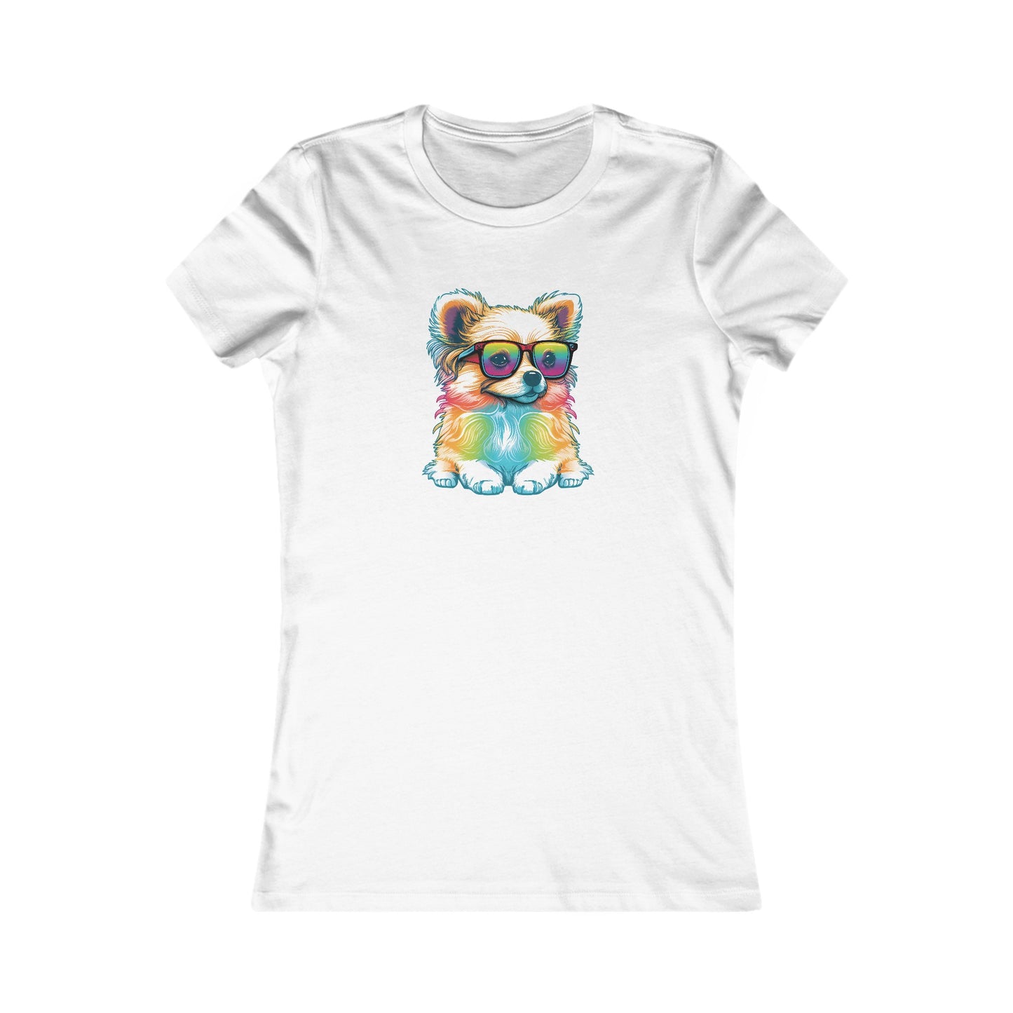 Dog with Sunglasses Fitted Tee 004