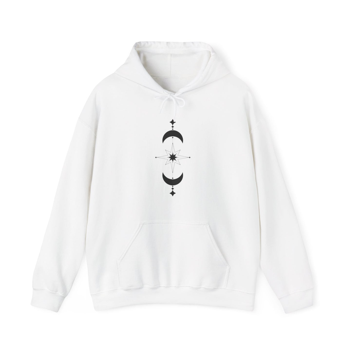 Linear Star and Moons Hooded Sweatshirt