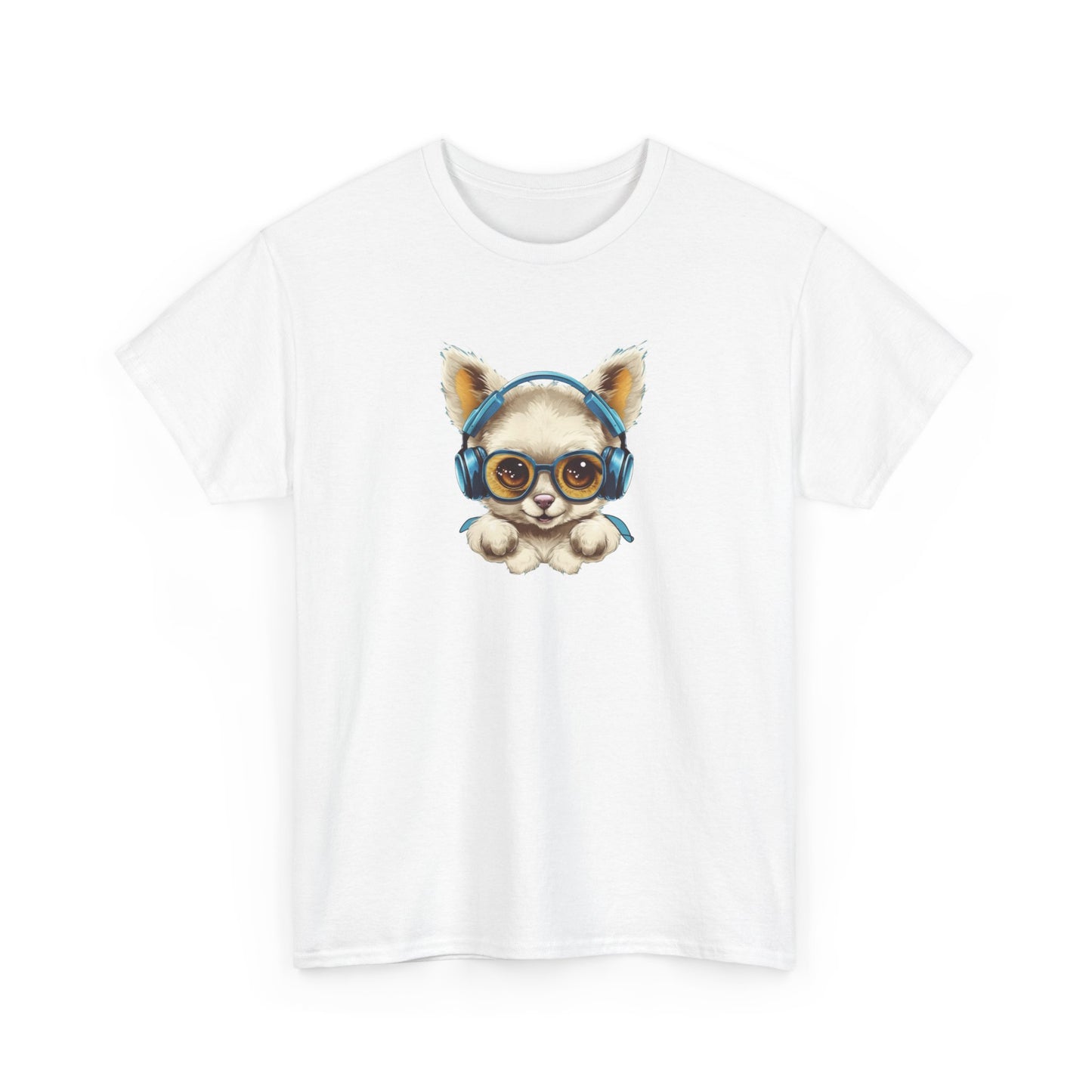 Puppy with Headphones Short Sleeve Tee